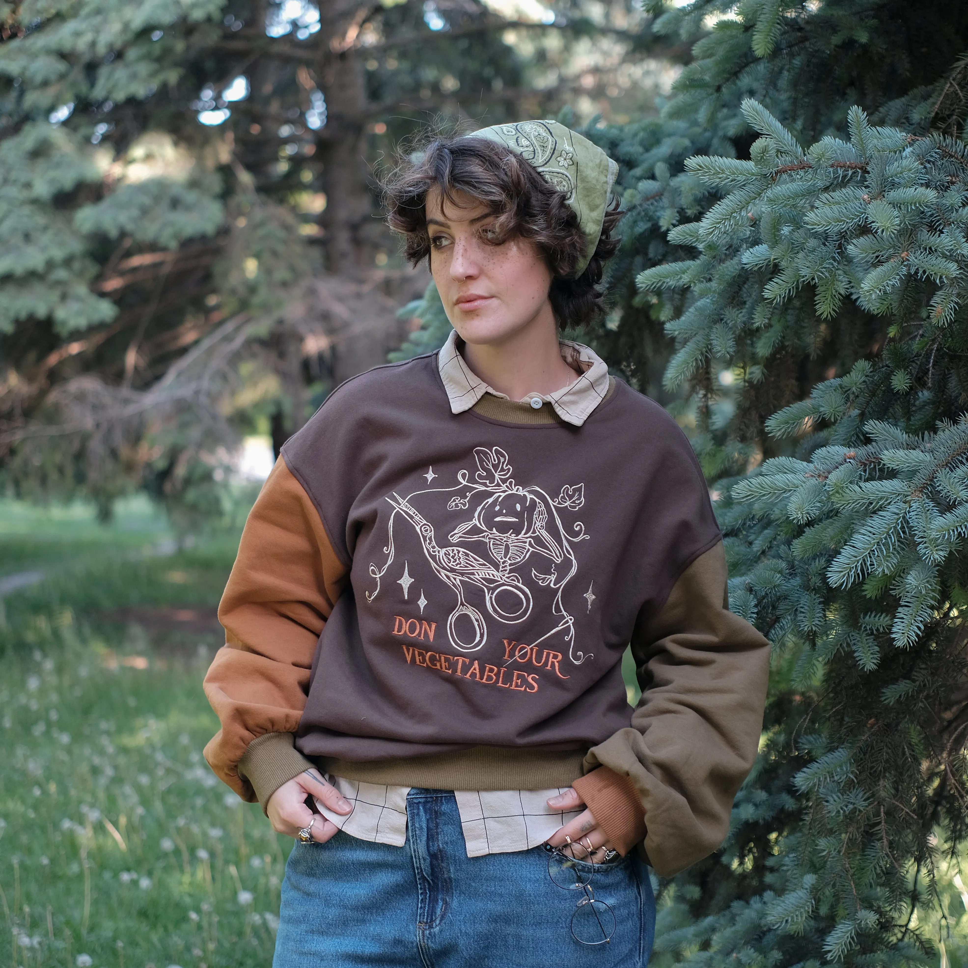 Don your Vegetables Crewneck // Oak Tree sold by Knock Thrice