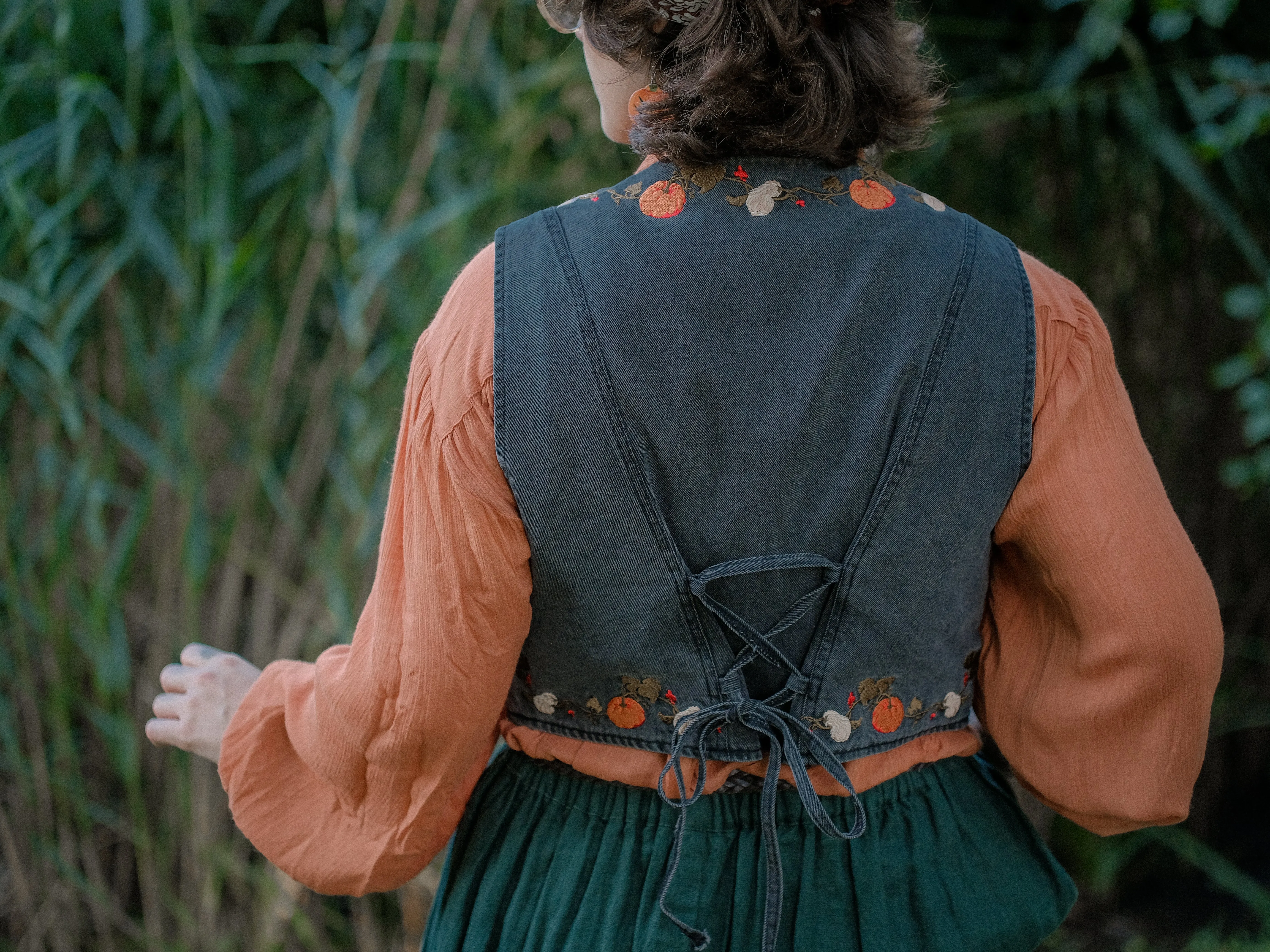 October Nights // Cropped Vintage-Wash Denim Vest sold by Knock Thrice product image thumbnail 4