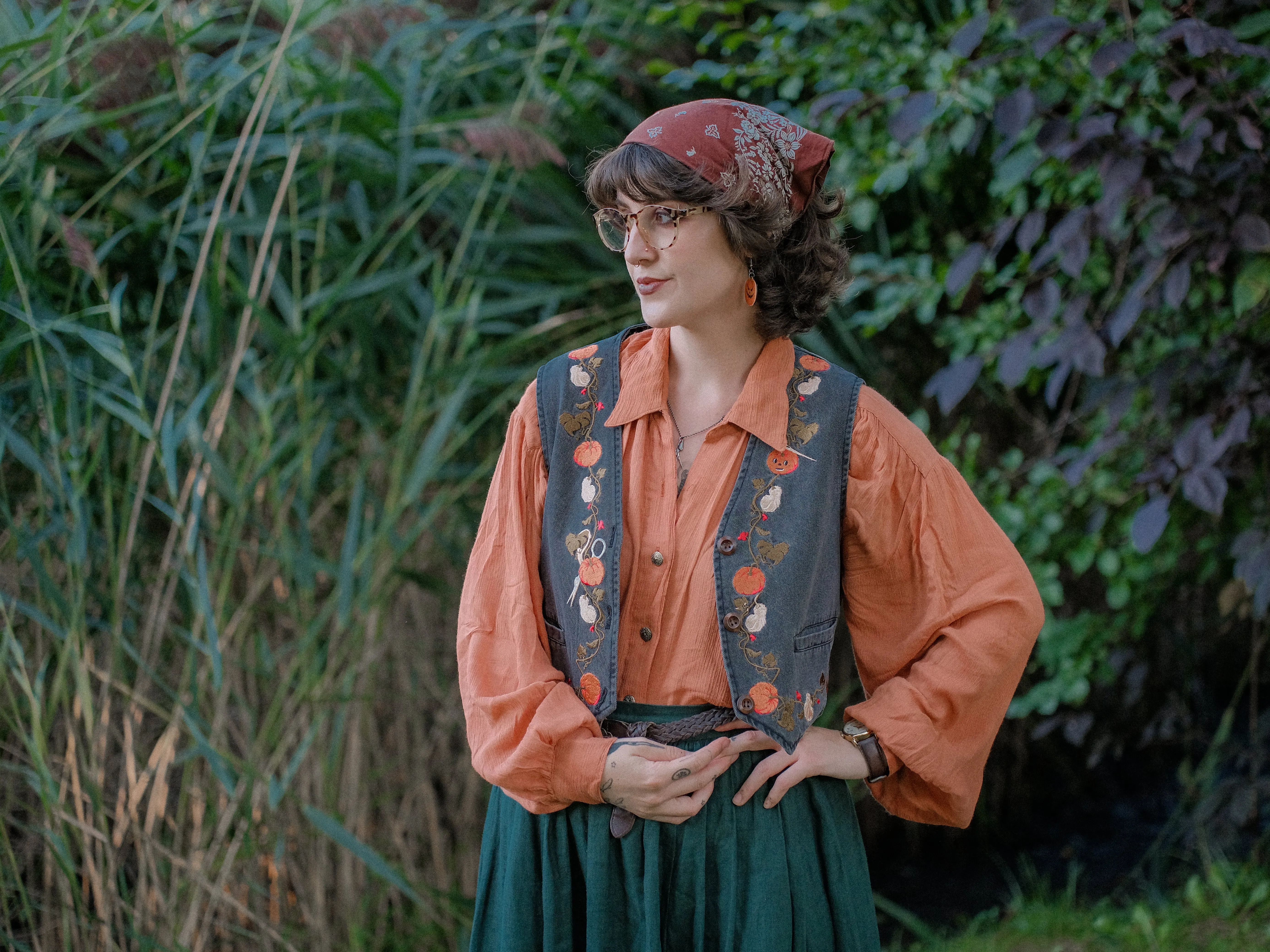 October Nights // Cropped Vintage-Wash Denim Vest sold by Knock Thrice product image thumbnail 3