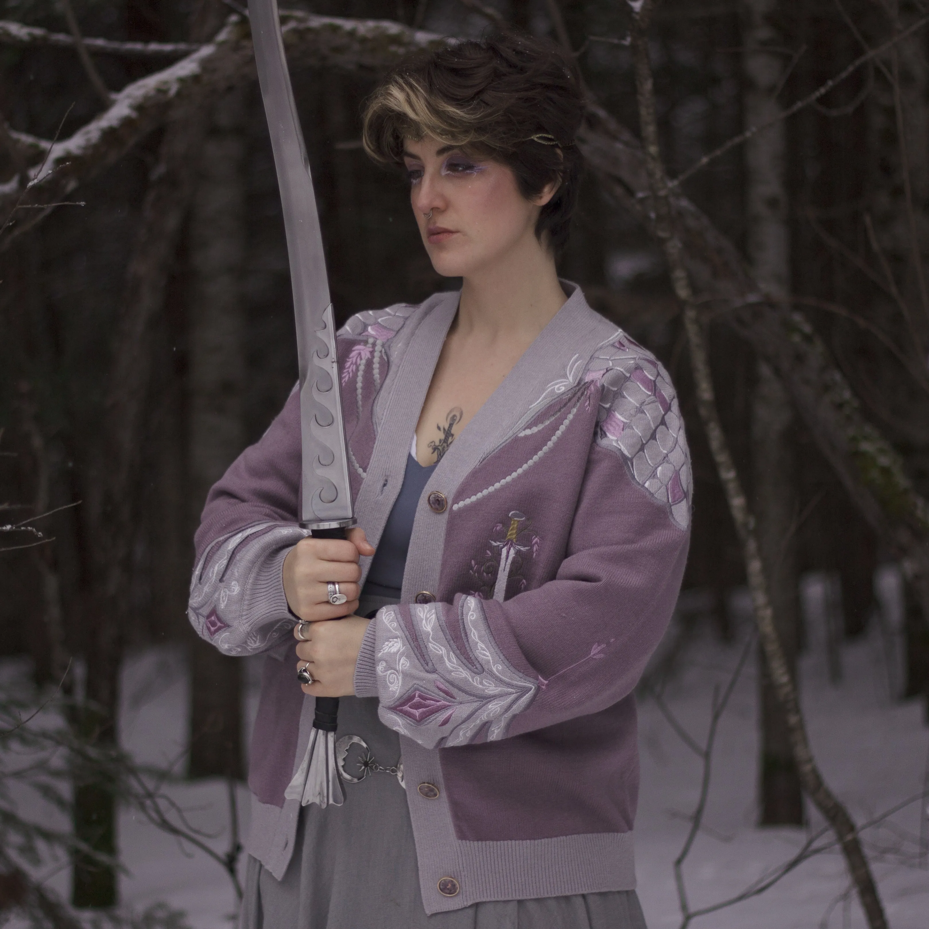 The Knight of Wisteria // Embroidered Cardigan sold by Knock Thrice