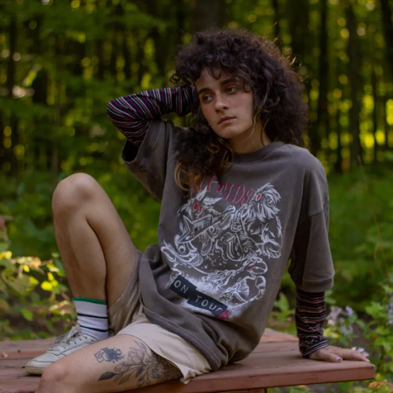Cryptids on Tour // Bone Dust Brown Wash T-Shirt sold by Knock Thrice
