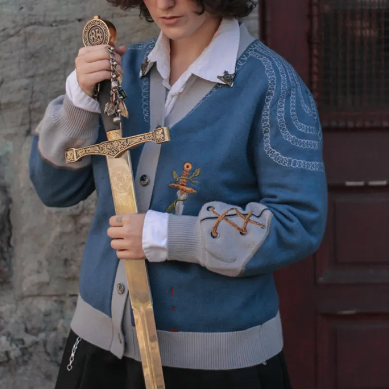 Knight in Cozy Armour Cardigan // The Forget-me-not Knight sold by Knock Thrice