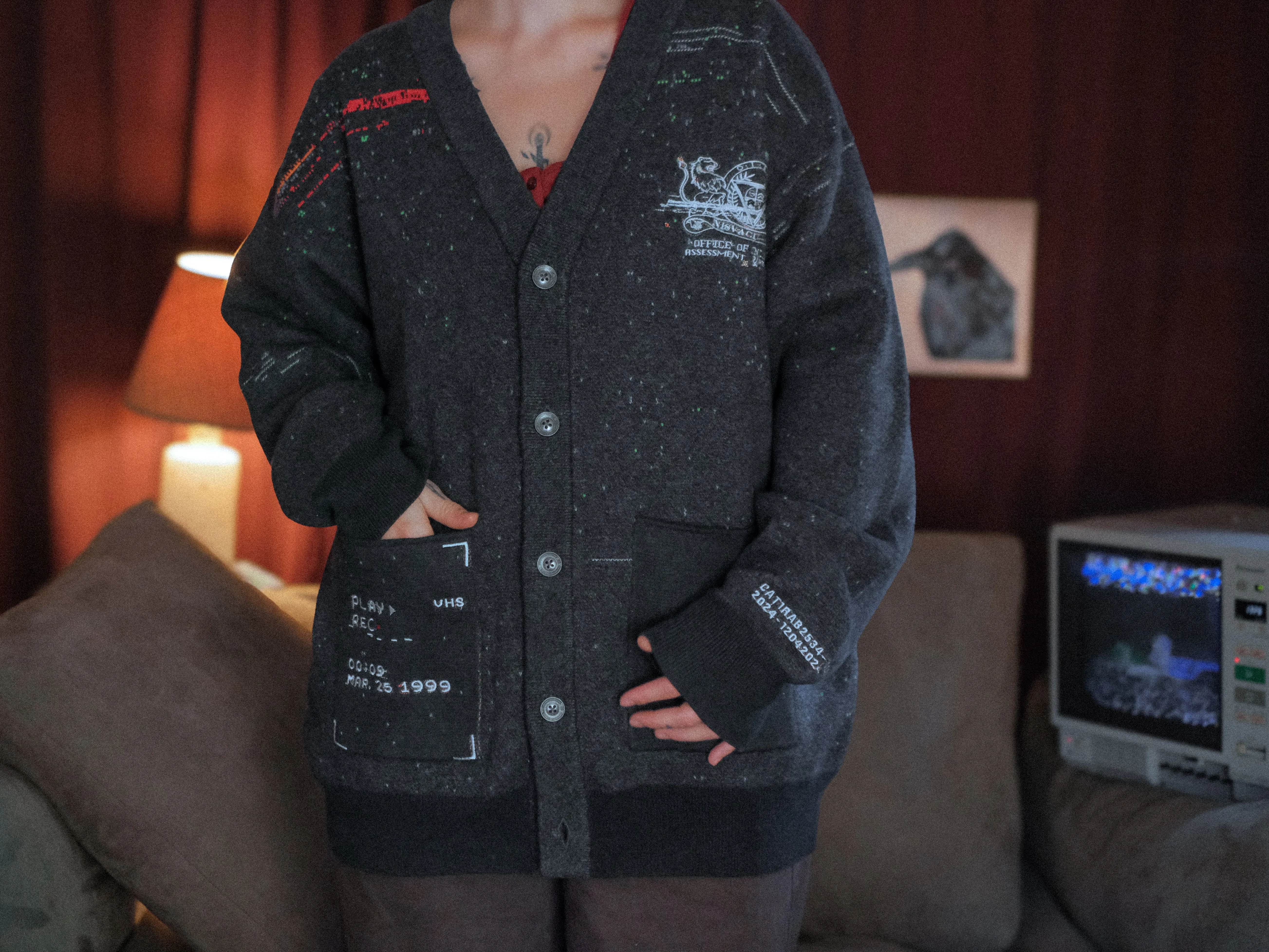 VHS Glitchwave // Knit Cardigan sold by Knock Thrice product image thumbnail 3