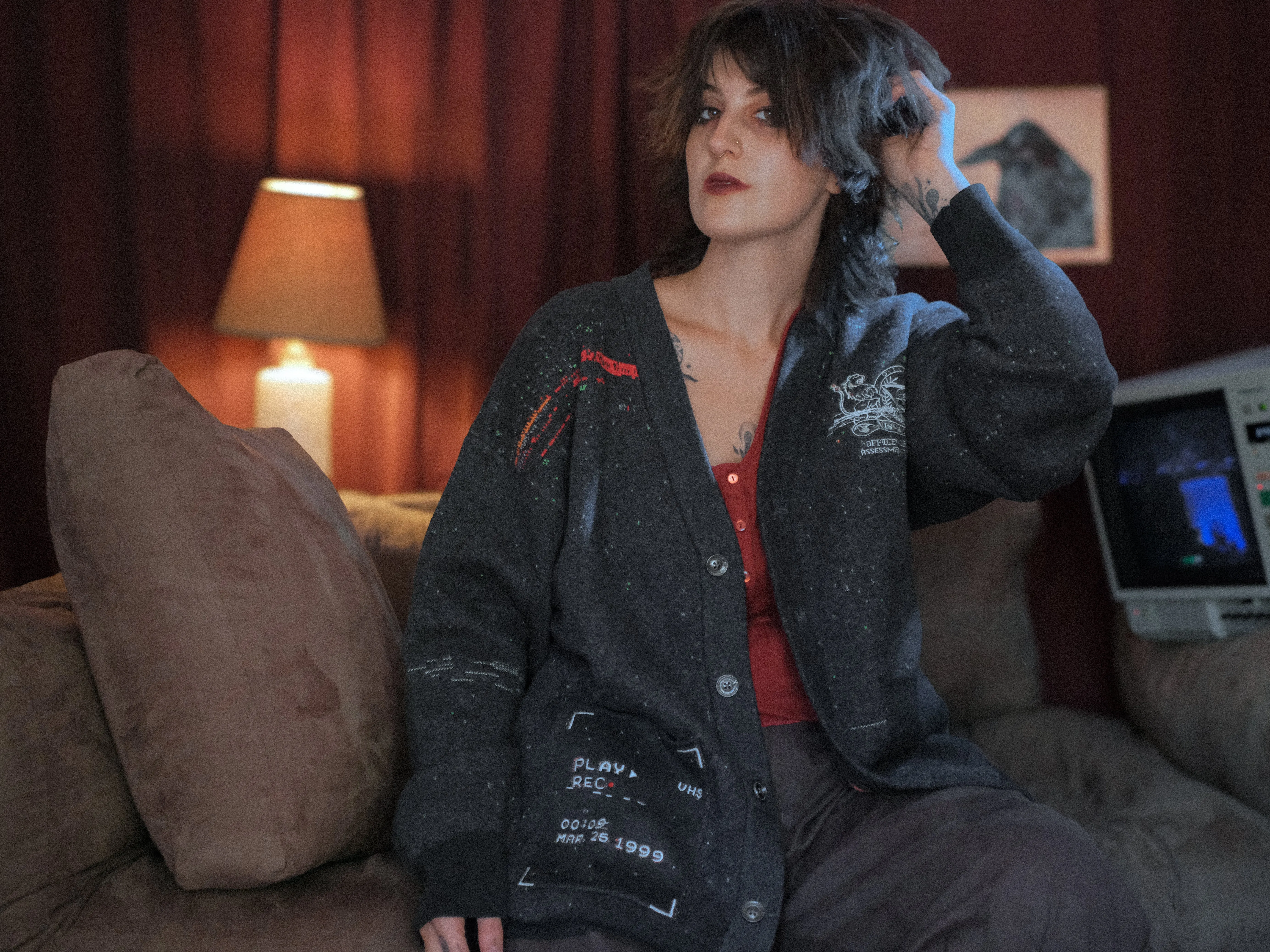 VHS Glitchwave // Knit Cardigan sold by Knock Thrice product image thumbnail 2