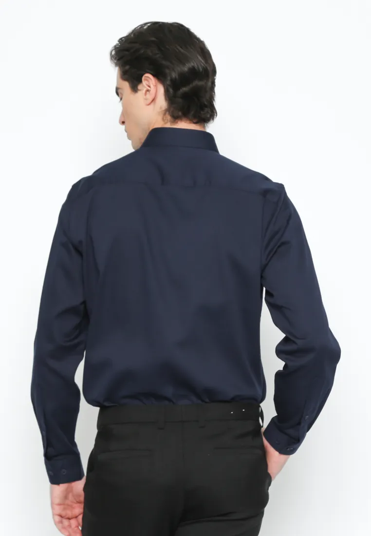 Men's Navy Long Sleeve Shirt sold by Valino product image thumbnail 2