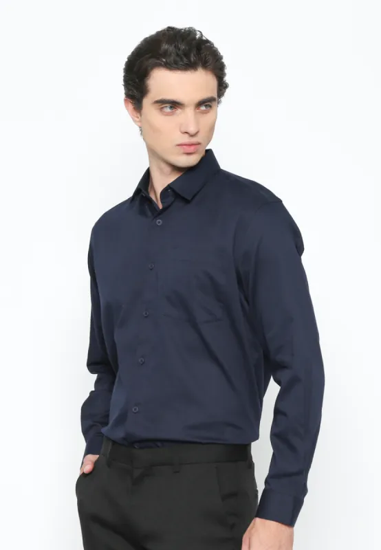 Men's Navy Long Sleeve Shirt sold by Valino