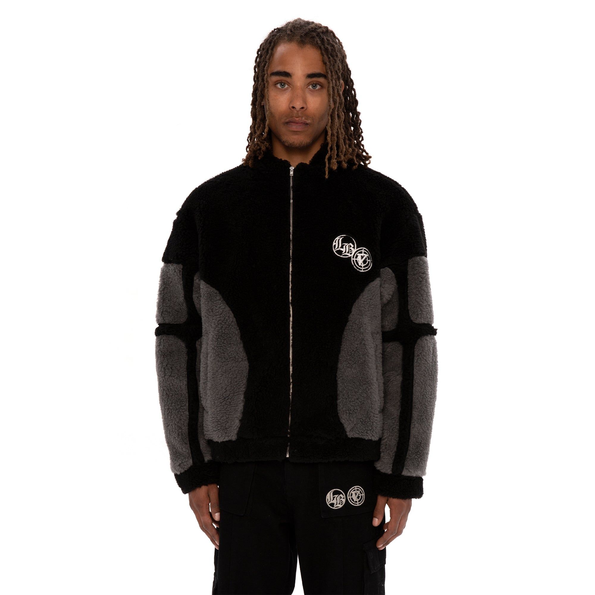 FLEECEJACKET BLACK/GREY sold by vicinity
