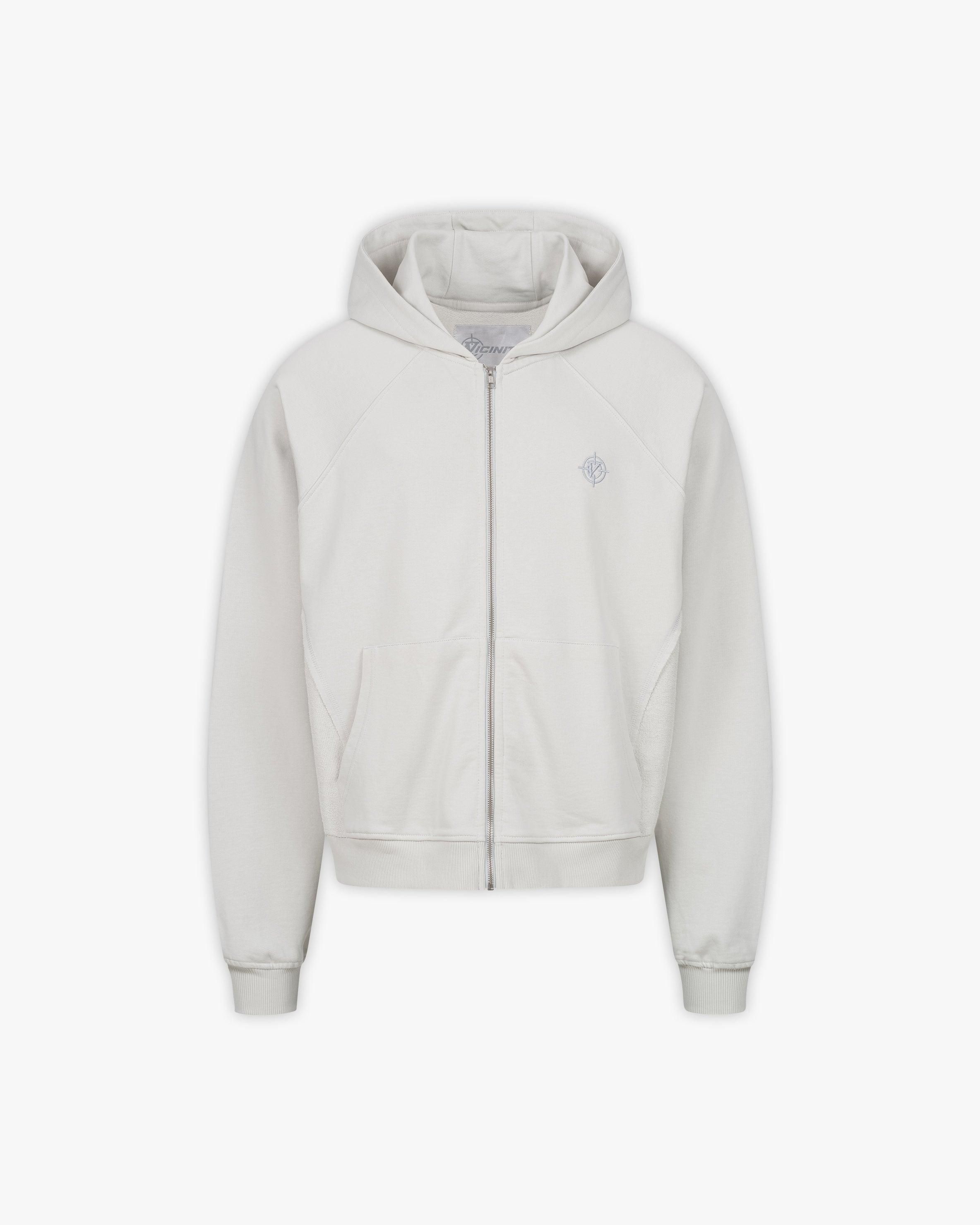 INSIDE OUT ZIP HOODIE LIGHT GREY sold by vicinity