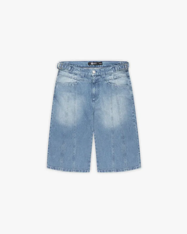 V-LOGO LIGHT BLUE JORTS sold by vicinity