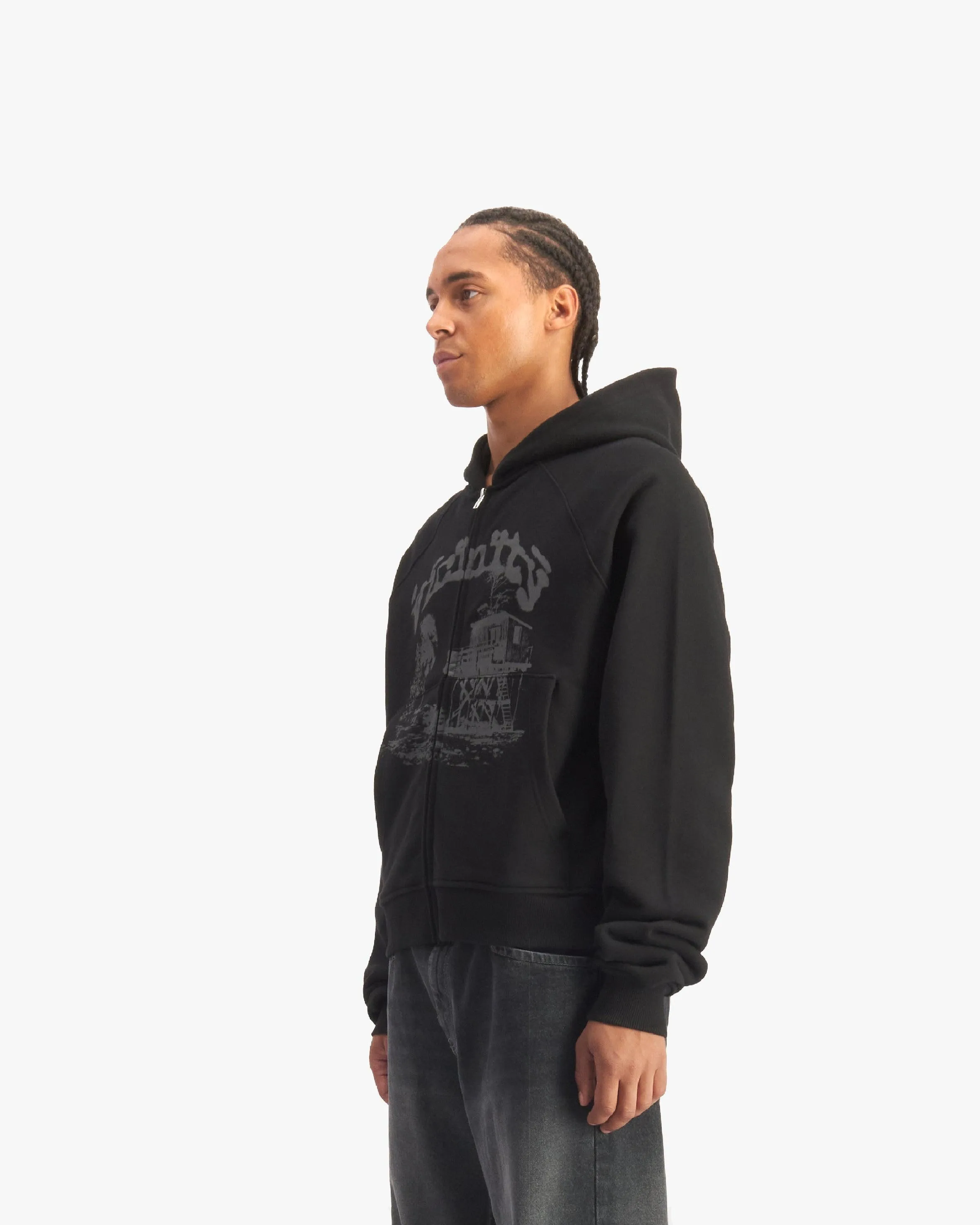 SHOOTING HOUSE ZIP HOODIE BLACK sold by vicinity product image thumbnail 3