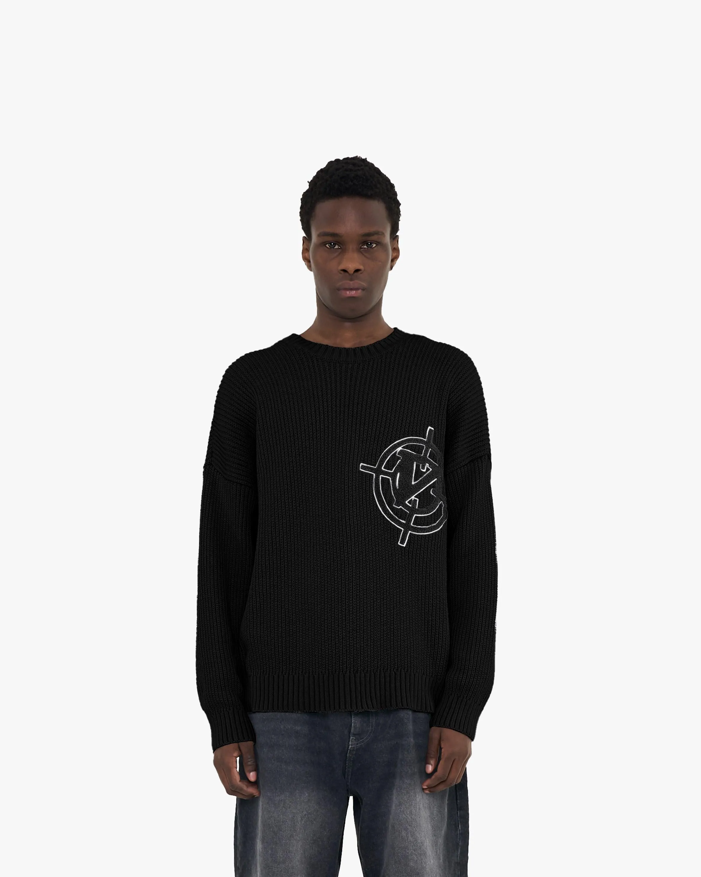 V-LOGO KNITWEAR BLACK sold by vicinity product image thumbnail 2