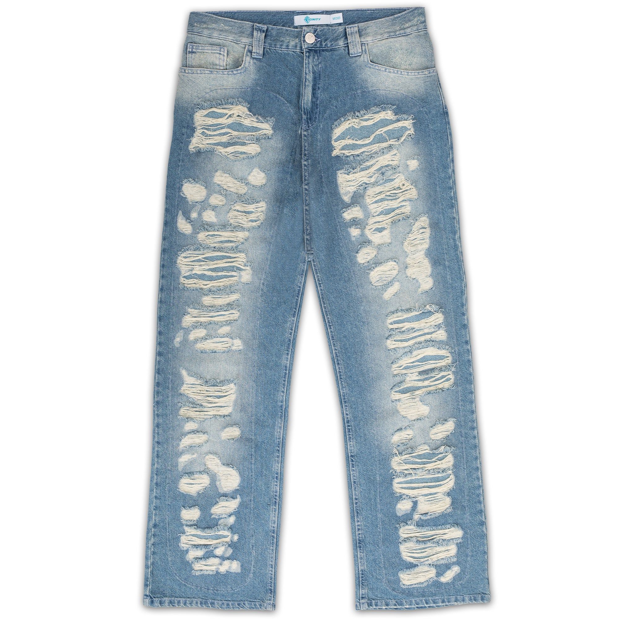 DISTRESSED DENIM LIGHT BLUE / CREAM sold by vicinity product image thumbnail 2