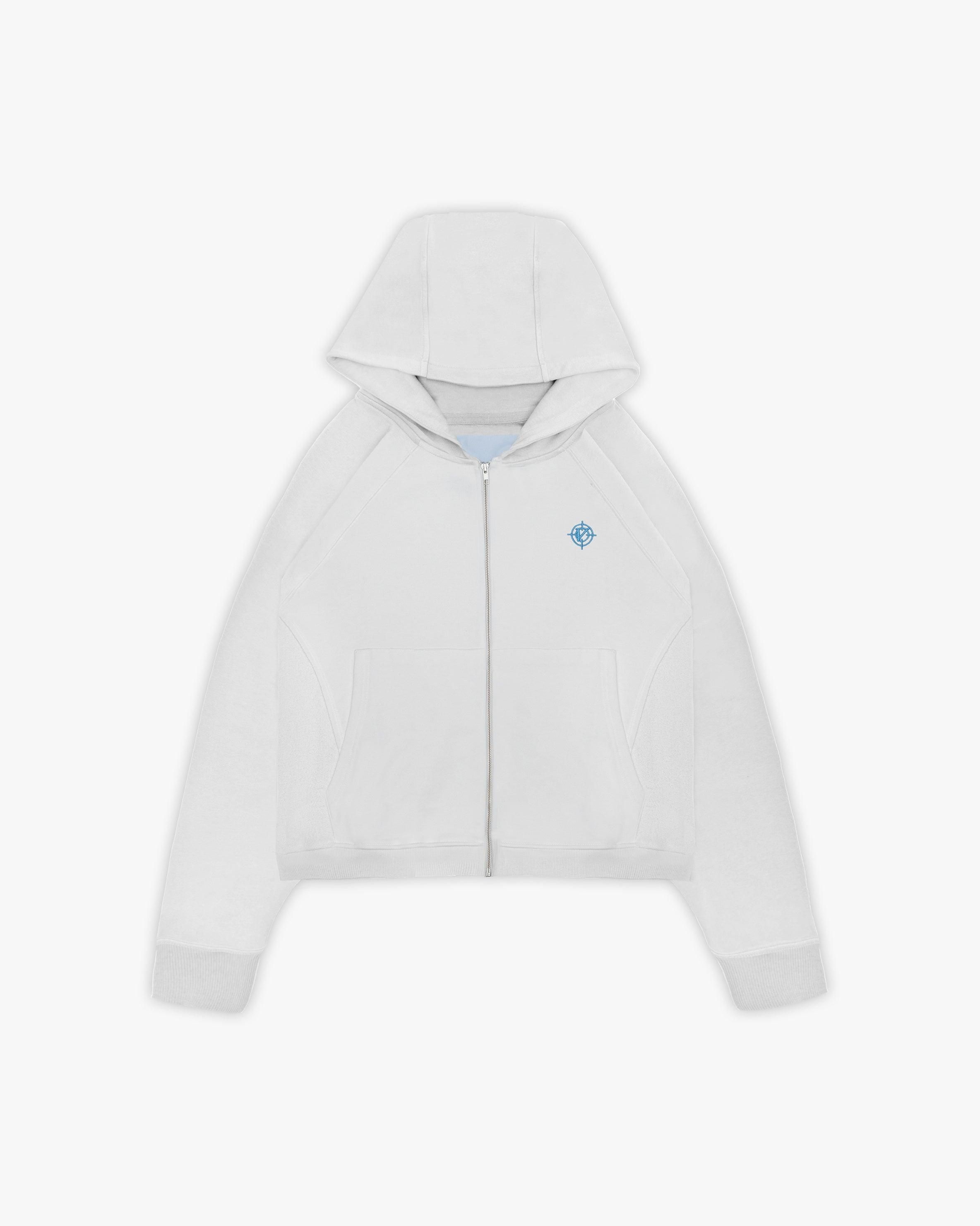 INSIDE OUT ZIP HOODIE WHITE sold by vicinity