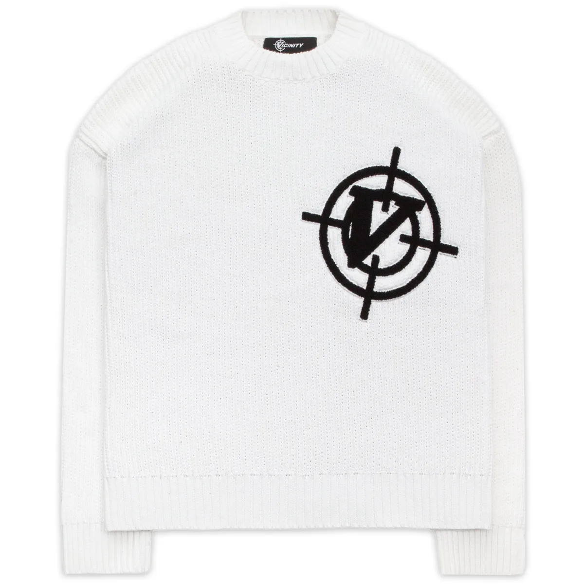 V-LOGO KNITWEAR WHITE sold by vicinity