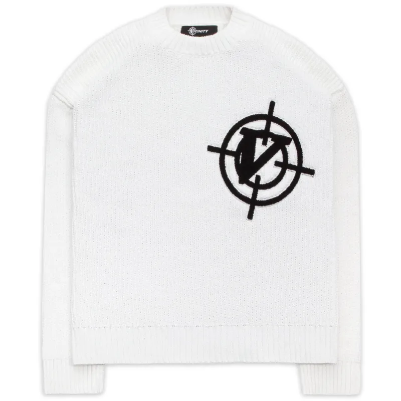 V-LOGO KNITWEAR WHITE sold by vicinity