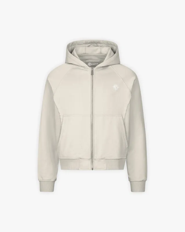 INSIDE OUT ZIP HOODIE BEIGE sold by vicinity