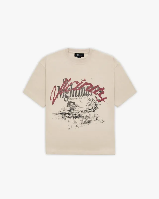 NIGHTMARE TEE BEIGE made by vicinity