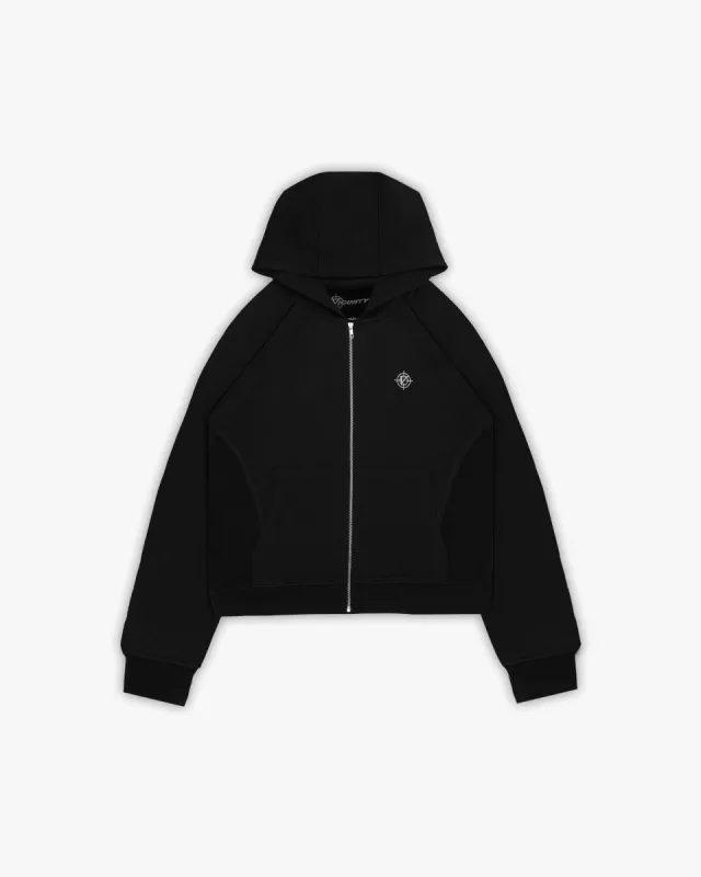 INSIDE OUT ZIP HOODIE BLACK sold by vicinity