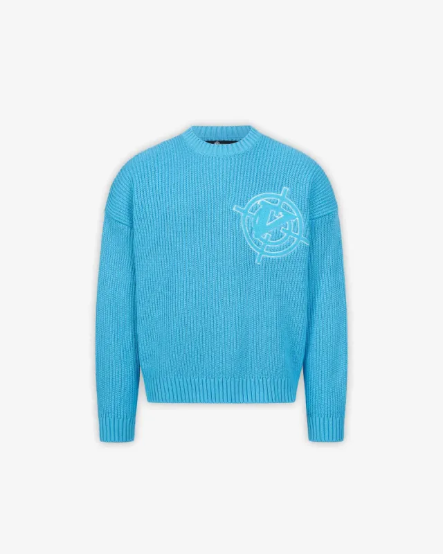 V-LOGO KNITWEAR SKY BLUE sold by vicinity