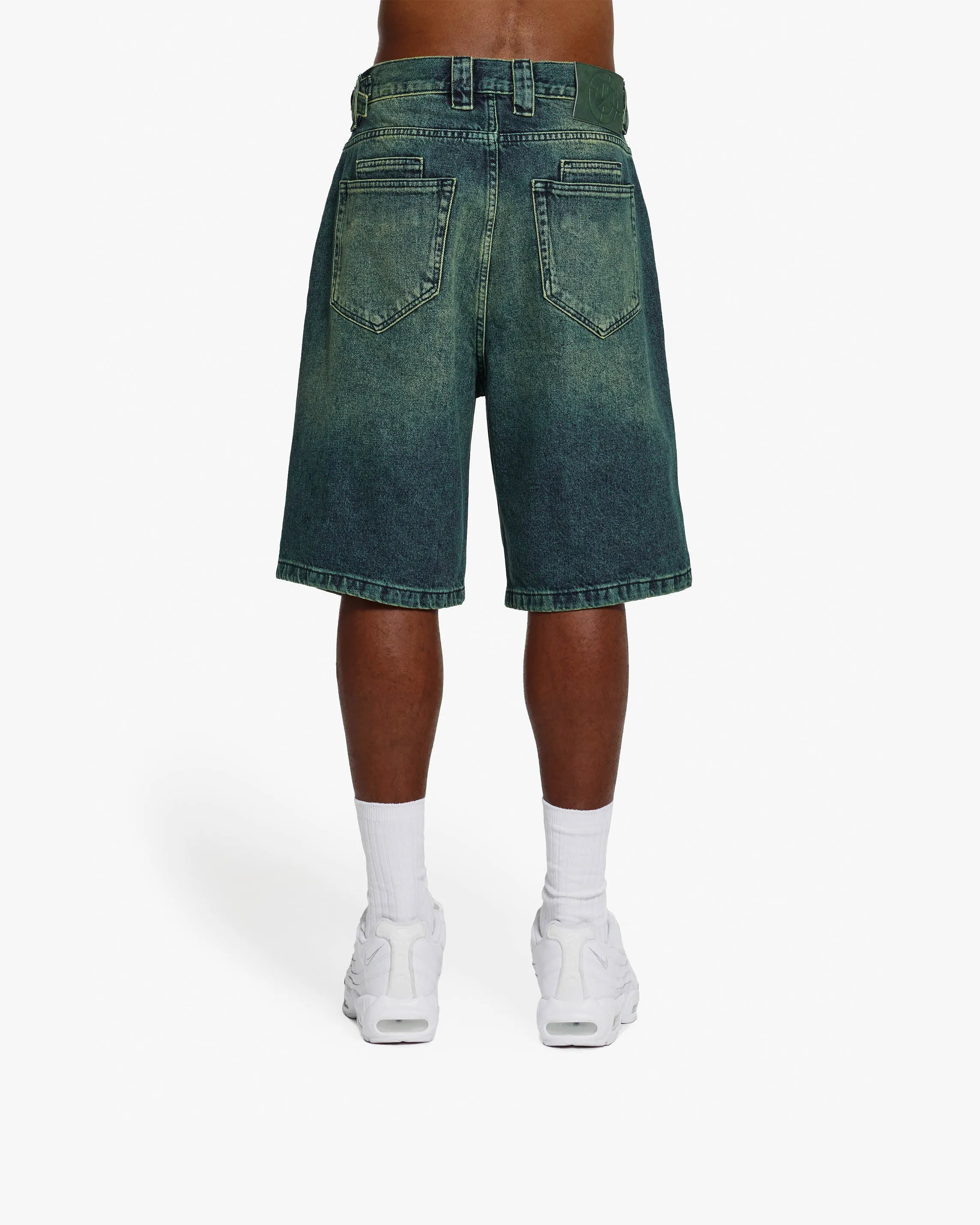 GREEN TINTED DENIM JORTS sold by vicinity product image thumbnail 5