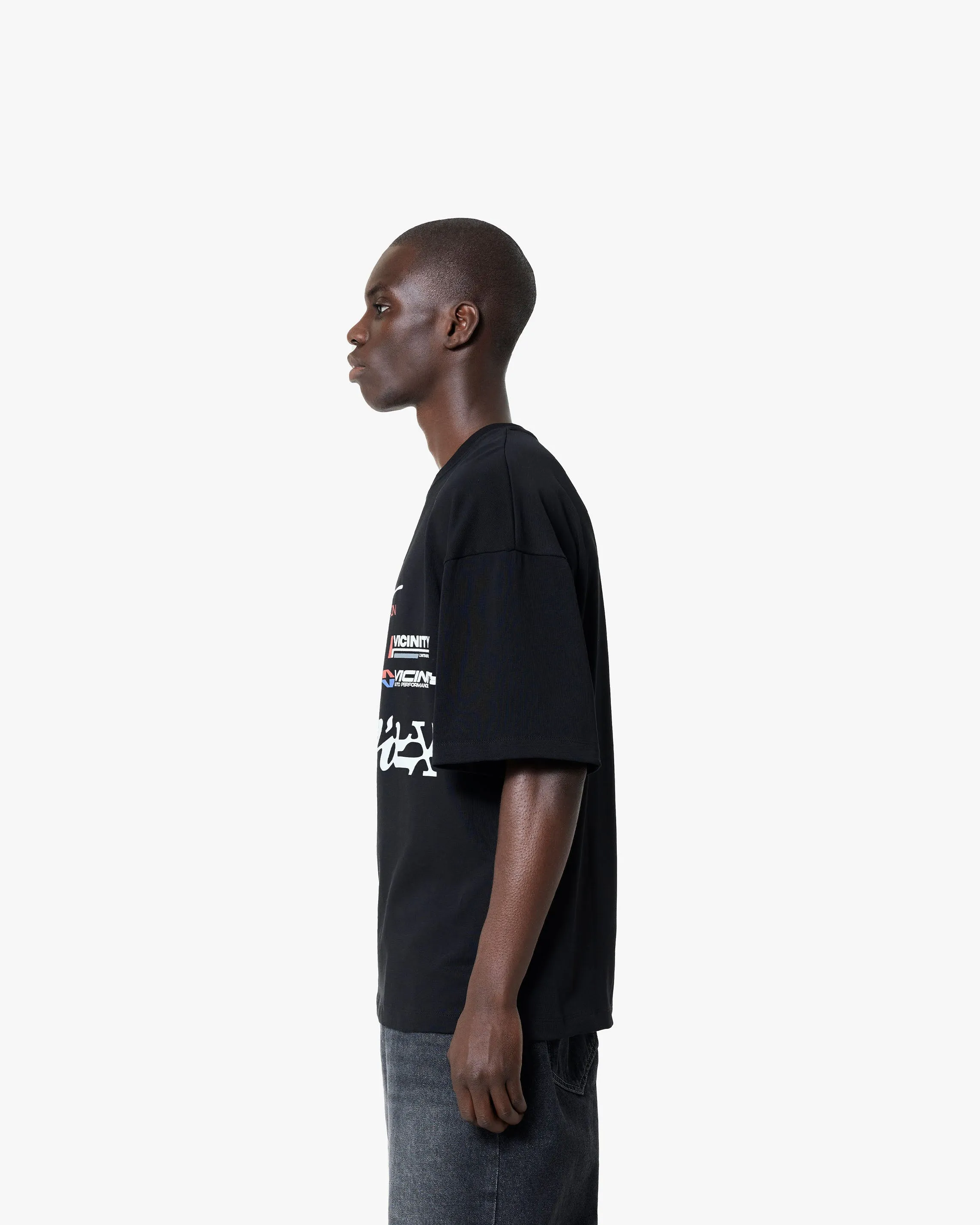 RACING LOGOS TEE BLACK sold by vicinity product image thumbnail 4