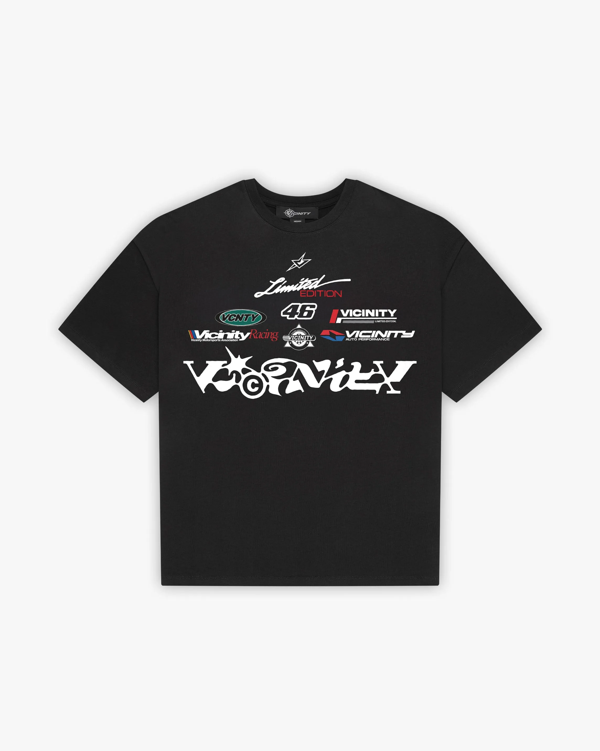 RACING LOGOS TEE BLACK sold by vicinity