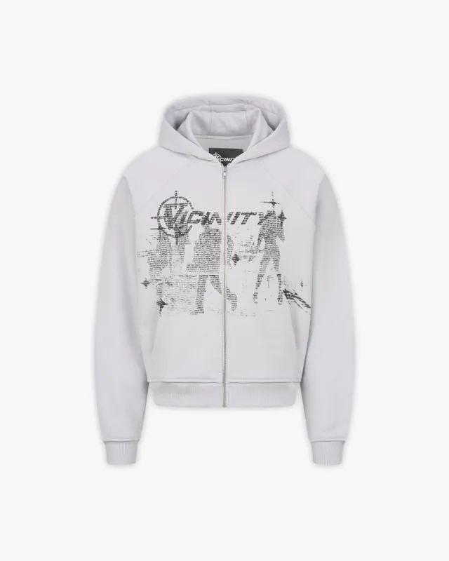 BINARY 2.0 ZIP HOODIE LIGHT GREY sold by vicinity