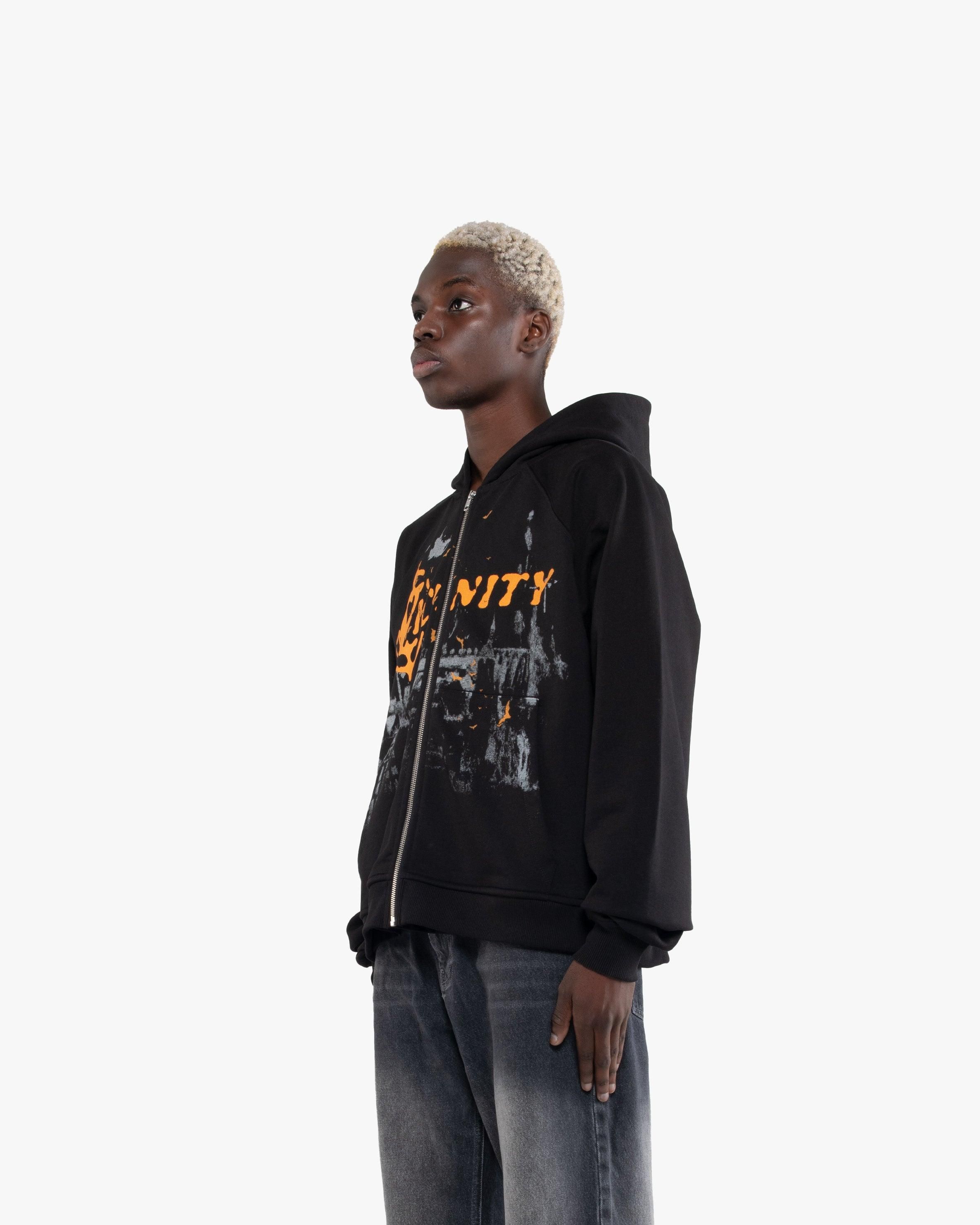 HAUNTED HOUSE ZIP HOODIE BLACK sold by vicinity product image thumbnail 3