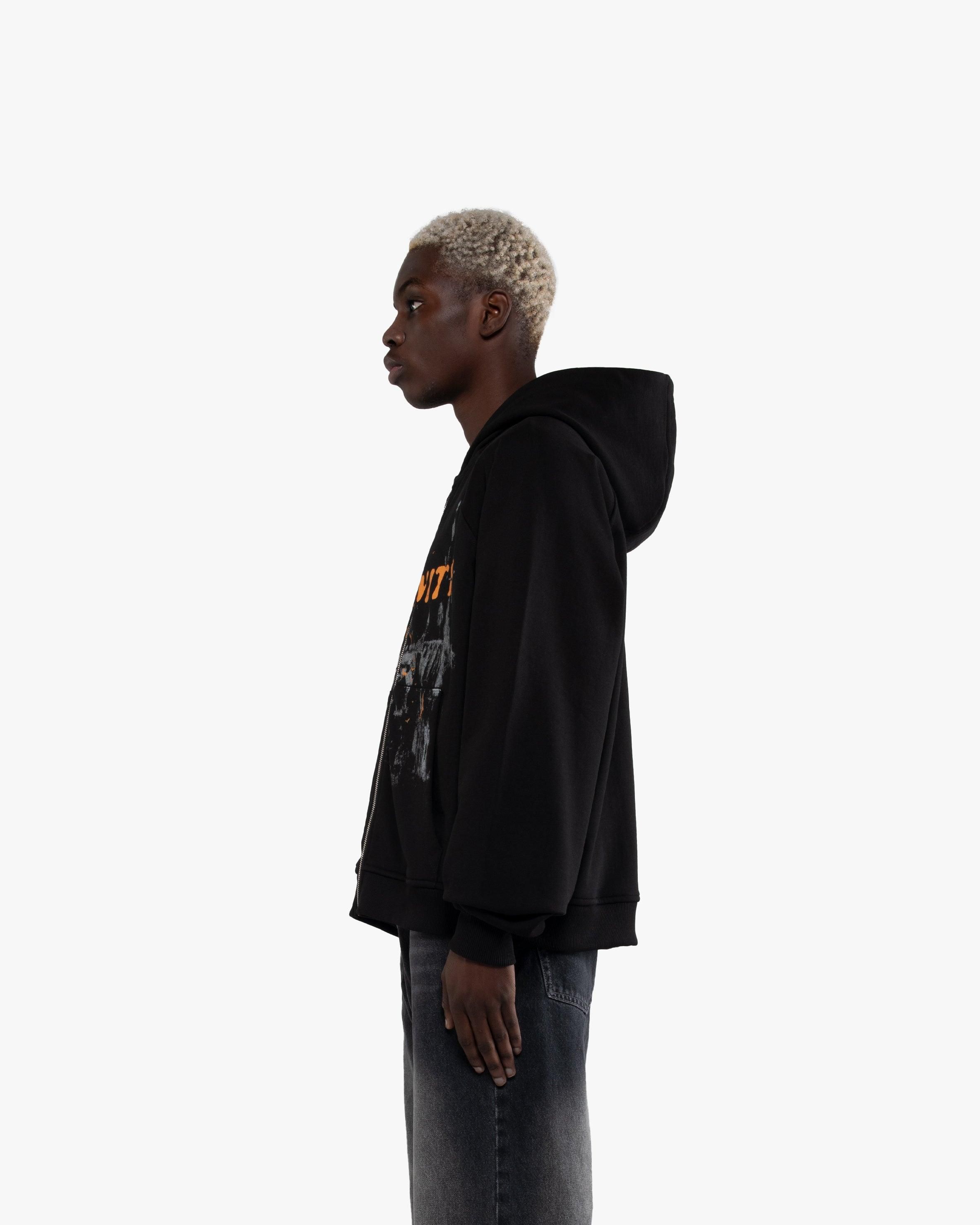 HAUNTED HOUSE ZIP HOODIE BLACK sold by vicinity product image thumbnail 4