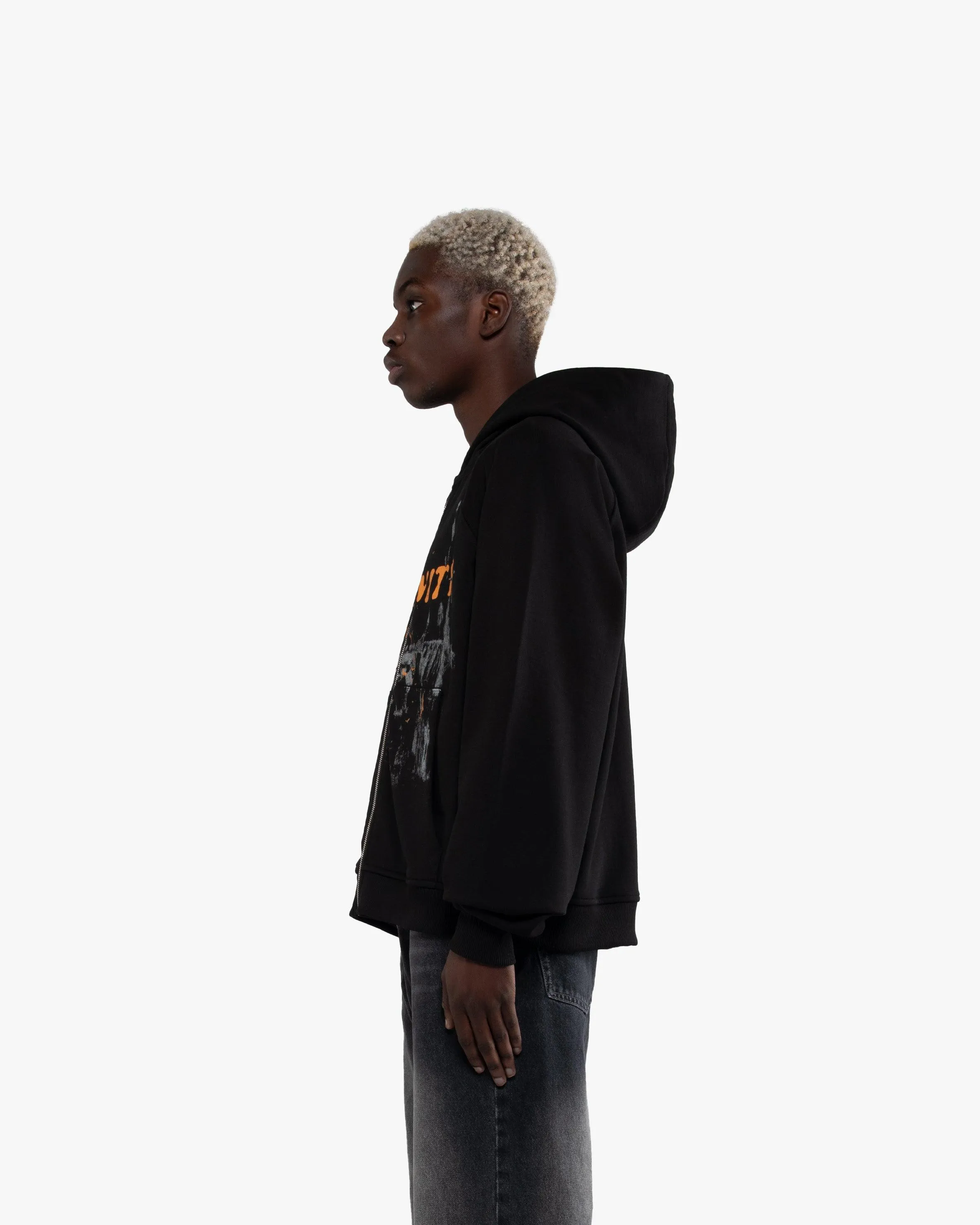 HAUNTED HOUSE ZIP HOODIE BLACK sold by vicinity product image thumbnail 4