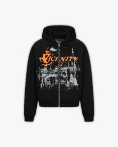 HAUNTED HOUSE ZIP HOODIE BLACK | Parallel