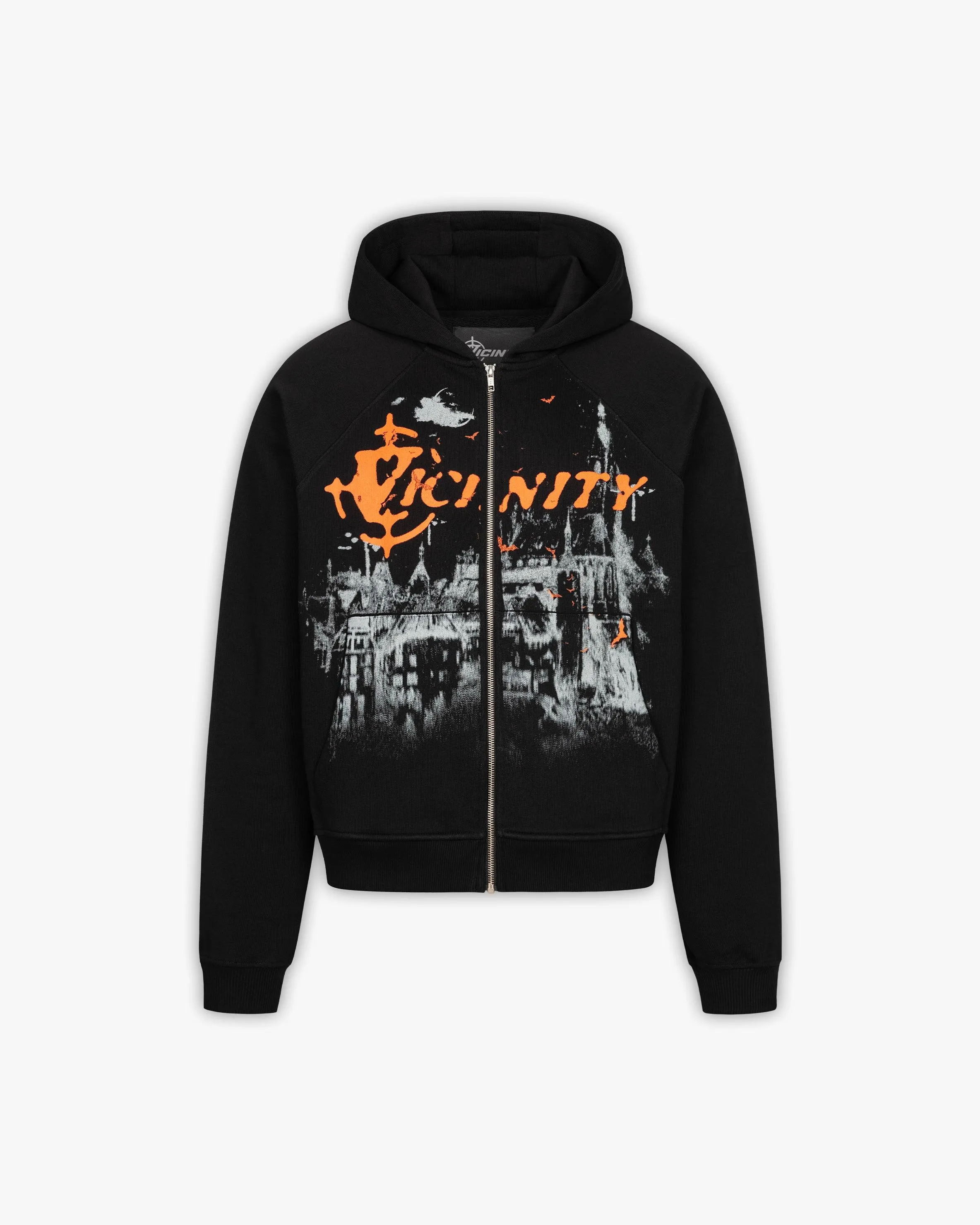 HAUNTED HOUSE ZIP HOODIE BLACK sold by vicinity