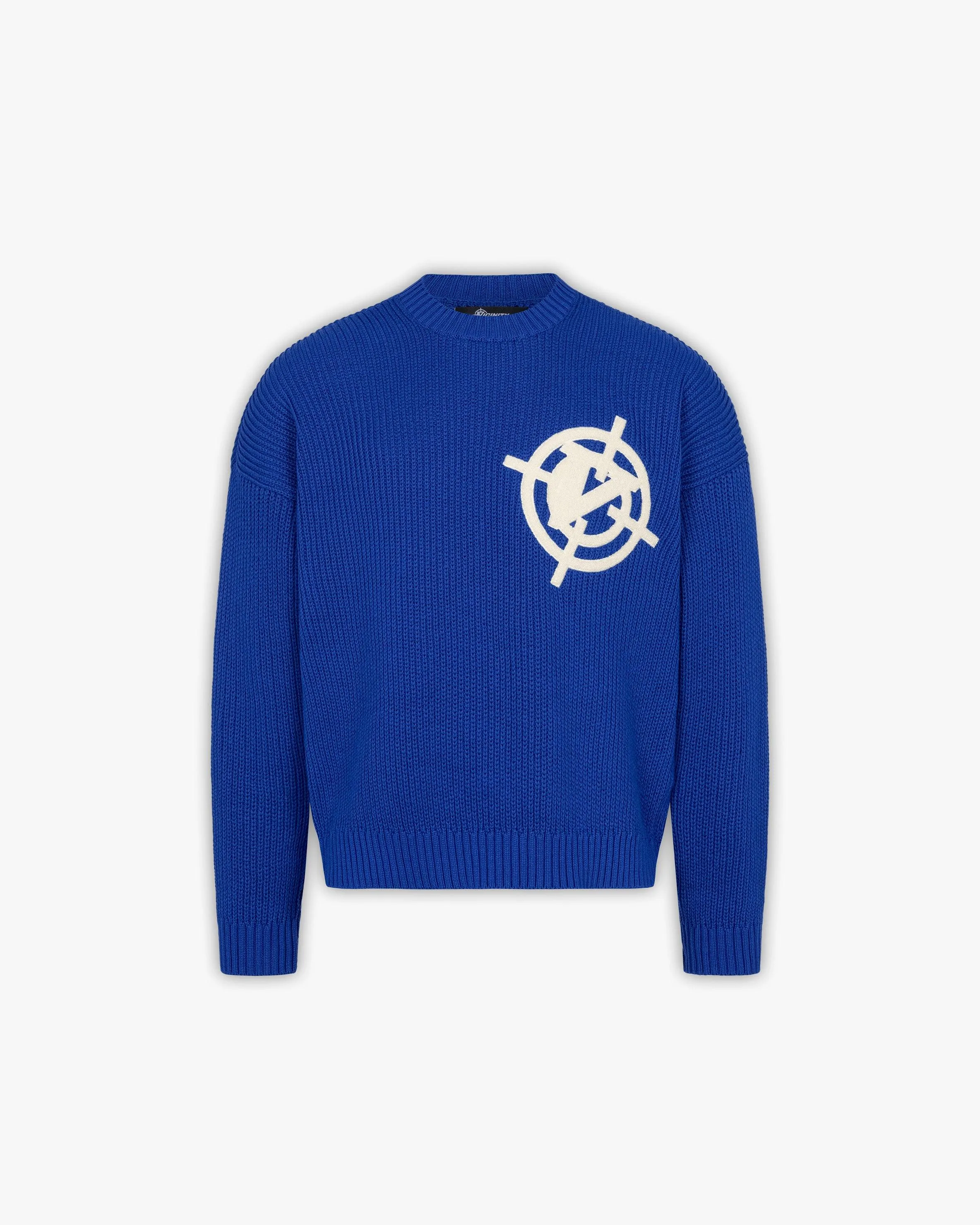V-LOGO KNITWEAR ROYAL BLUE sold by vicinity