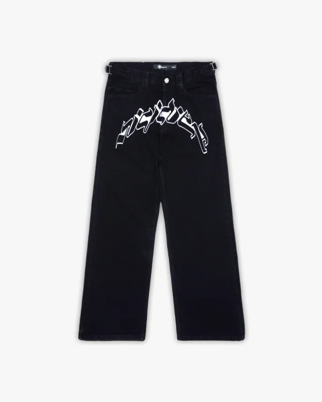 OUTLINED MIRAGE DENIM BLACK / WHITE made by vicinity