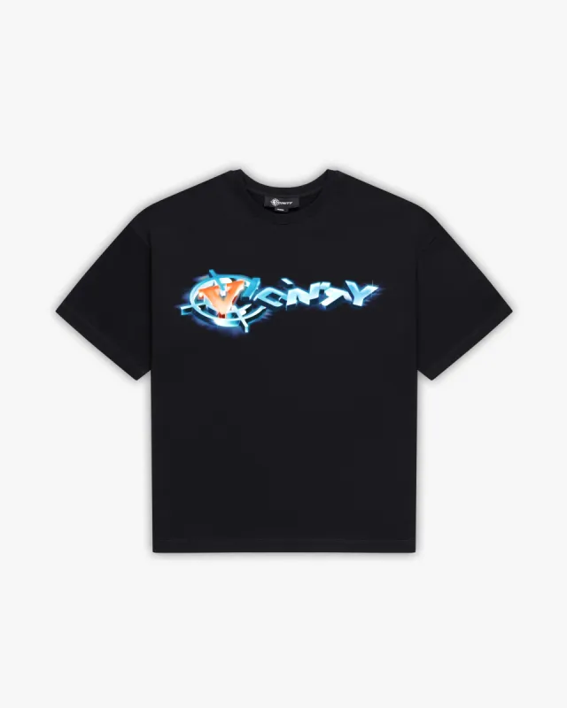 CHROME LOGO TEE BLACK sold by vicinity