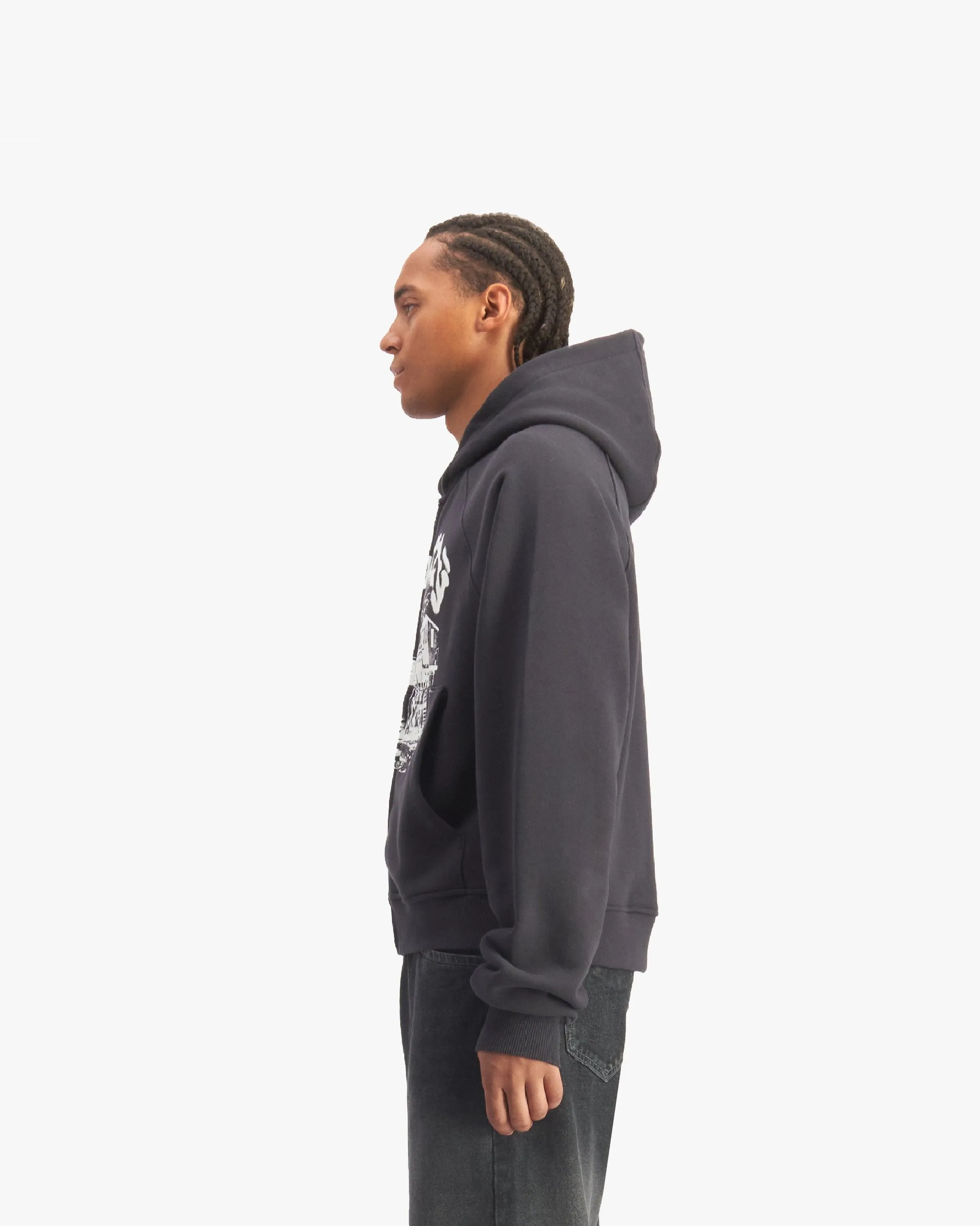 SHOOTING HOUSE ZIP HOODIE DARK GREY sold by vicinity product image thumbnail 4