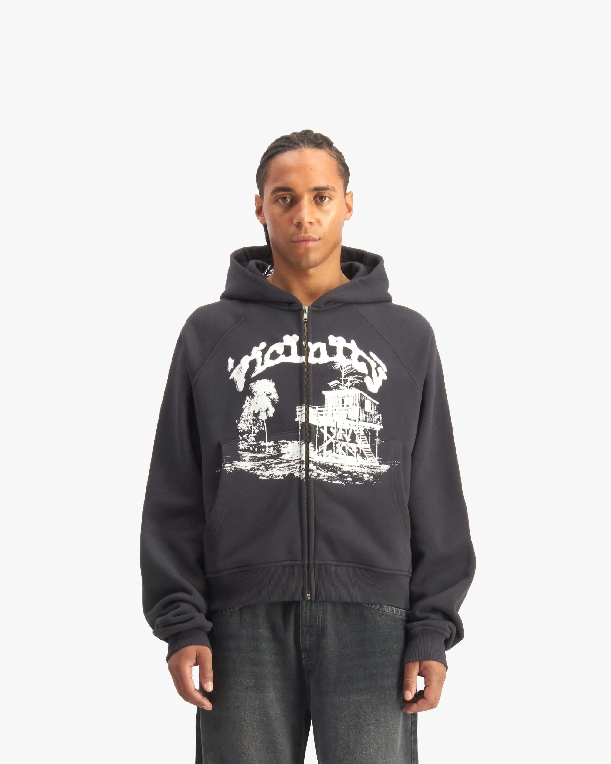 SHOOTING HOUSE ZIP HOODIE DARK GREY sold by vicinity product image thumbnail 2