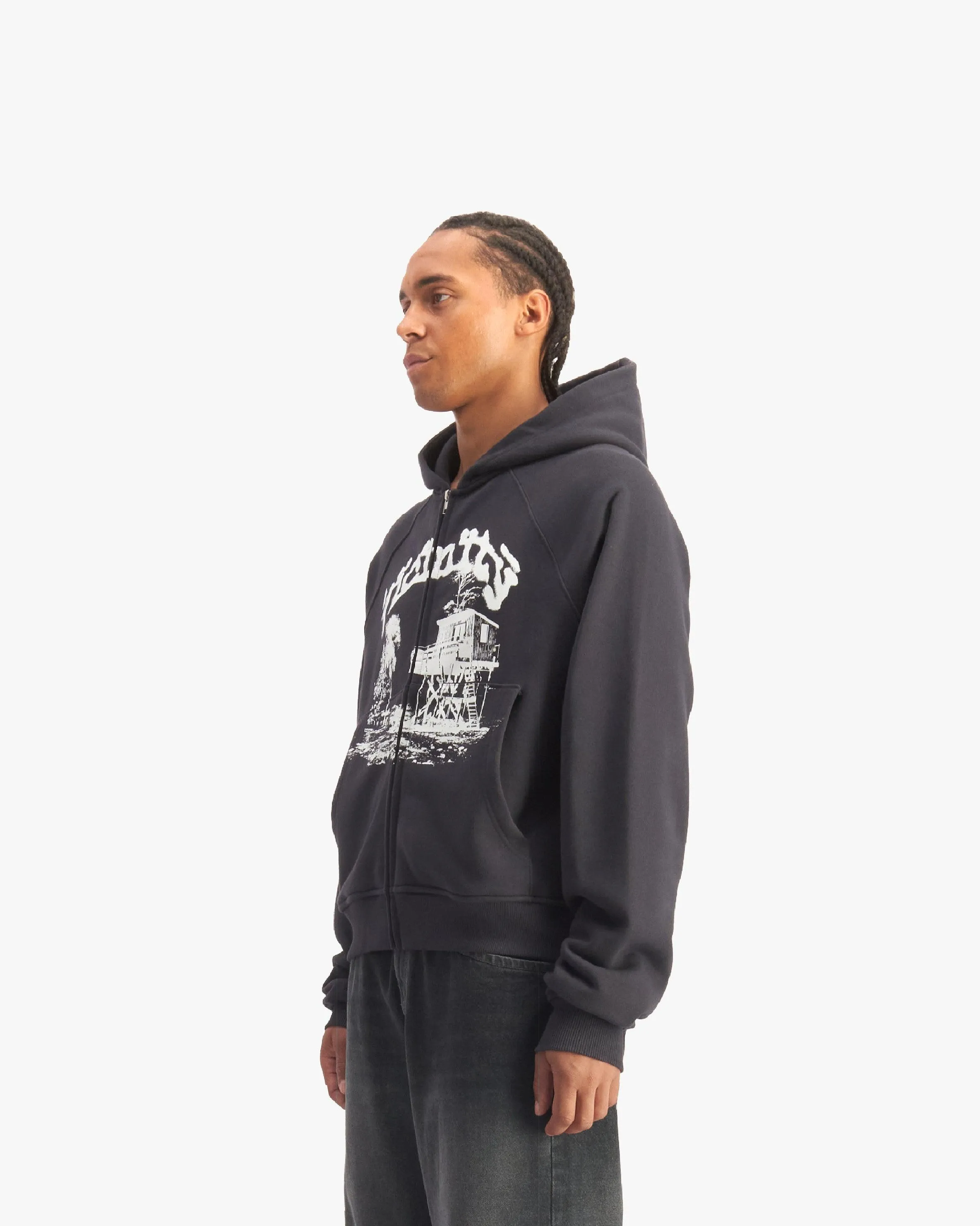 SHOOTING HOUSE ZIP HOODIE DARK GREY sold by vicinity product image thumbnail 3