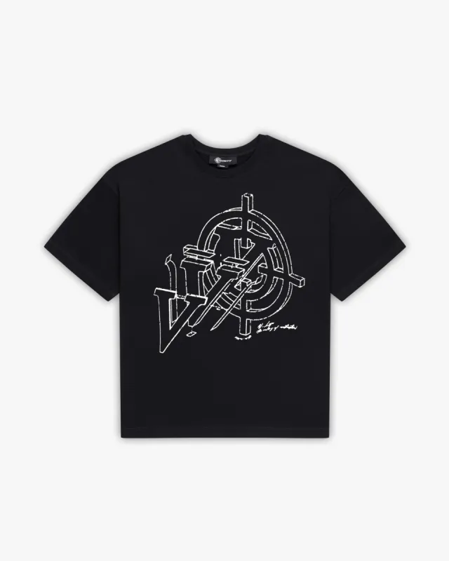 CONSTRUCTION LOGO TEE BLACK sold by vicinity