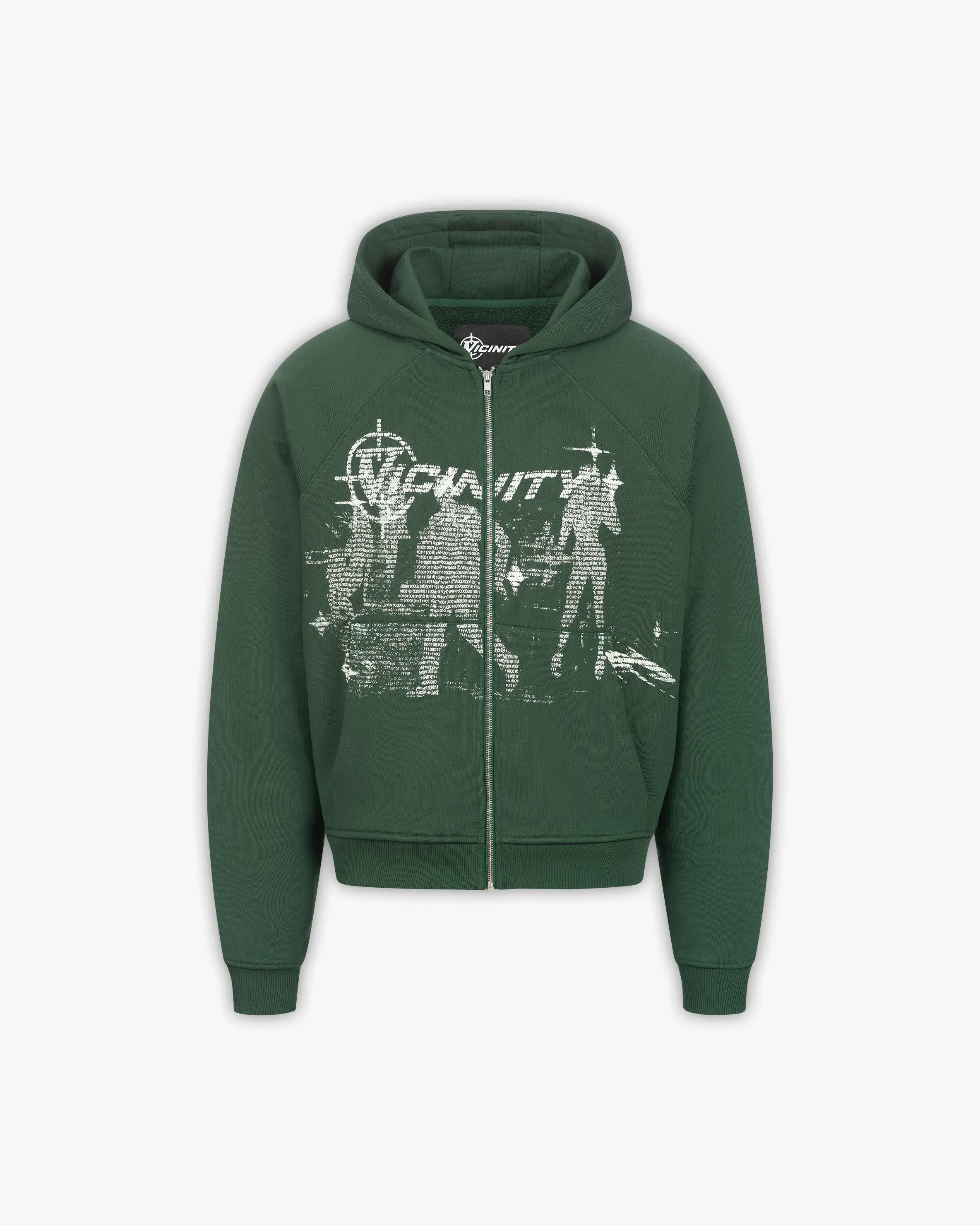 BINARY 2.0 ZIP HOODIE DARK GREEN sold by vicinity