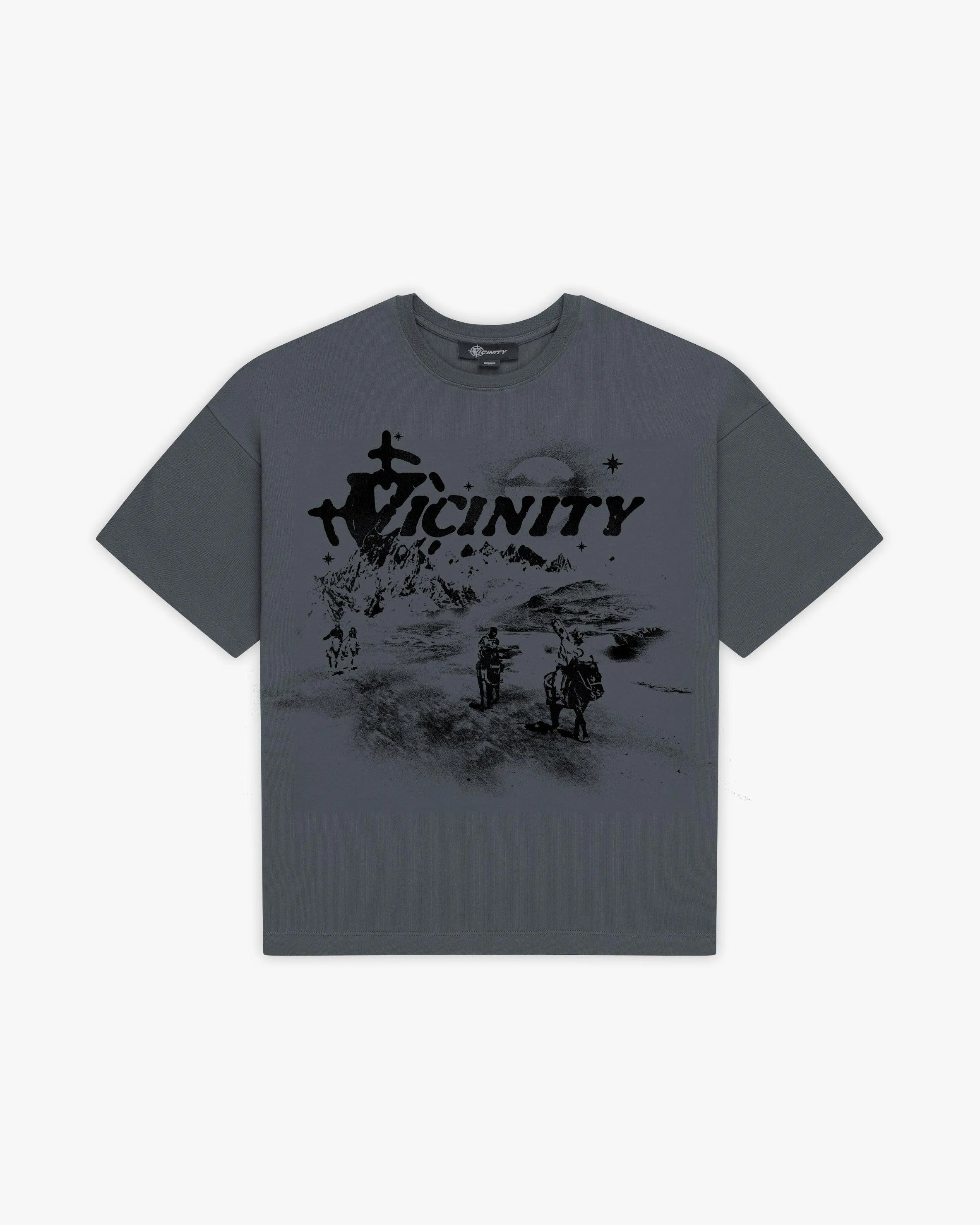 HIDDEN HILLS TEE DARK GREY sold by vicinity