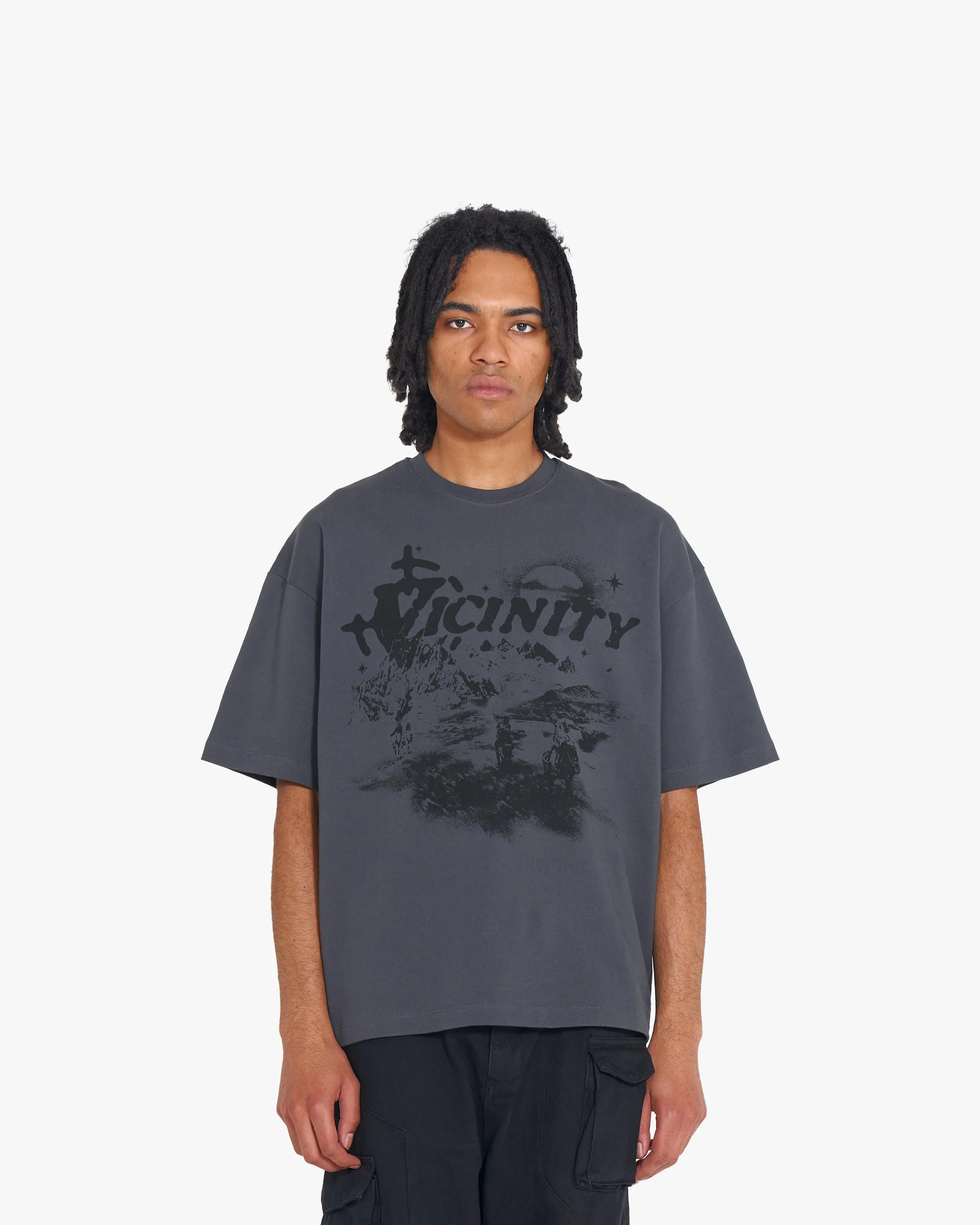 HIDDEN HILLS TEE DARK GREY sold by vicinity product image thumbnail 2