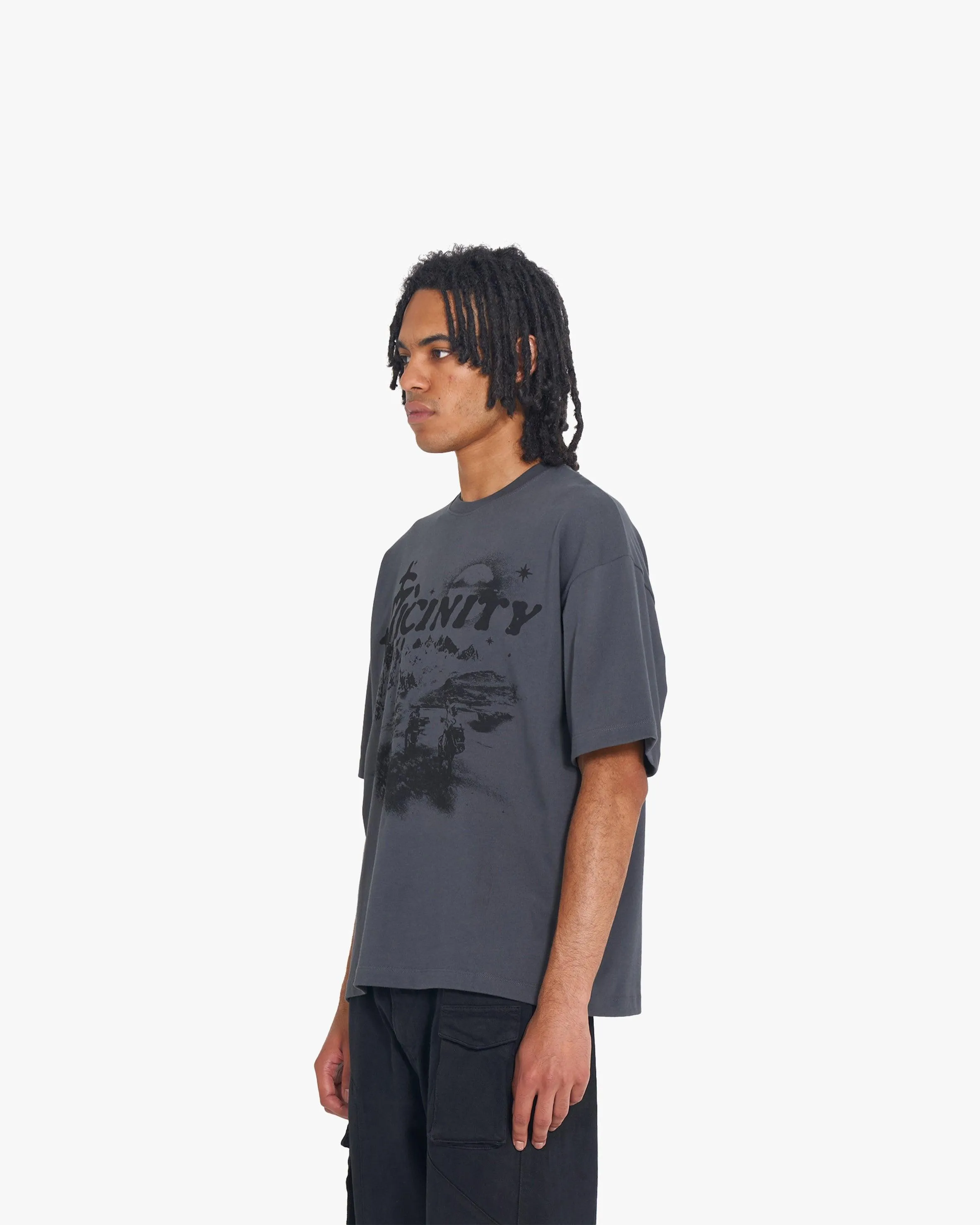HIDDEN HILLS TEE DARK GREY sold by vicinity product image thumbnail 3