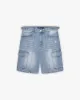 BLUE WASHED DENIM CARGO JORTS sold by vicinity
