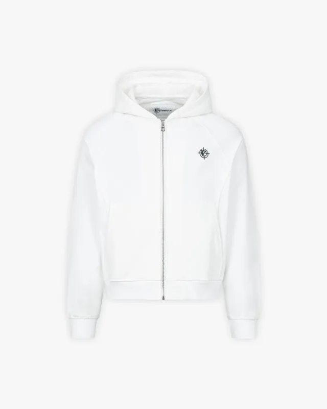 INSIDE OUT ZIP HOODIE WHITE sold by vicinity
