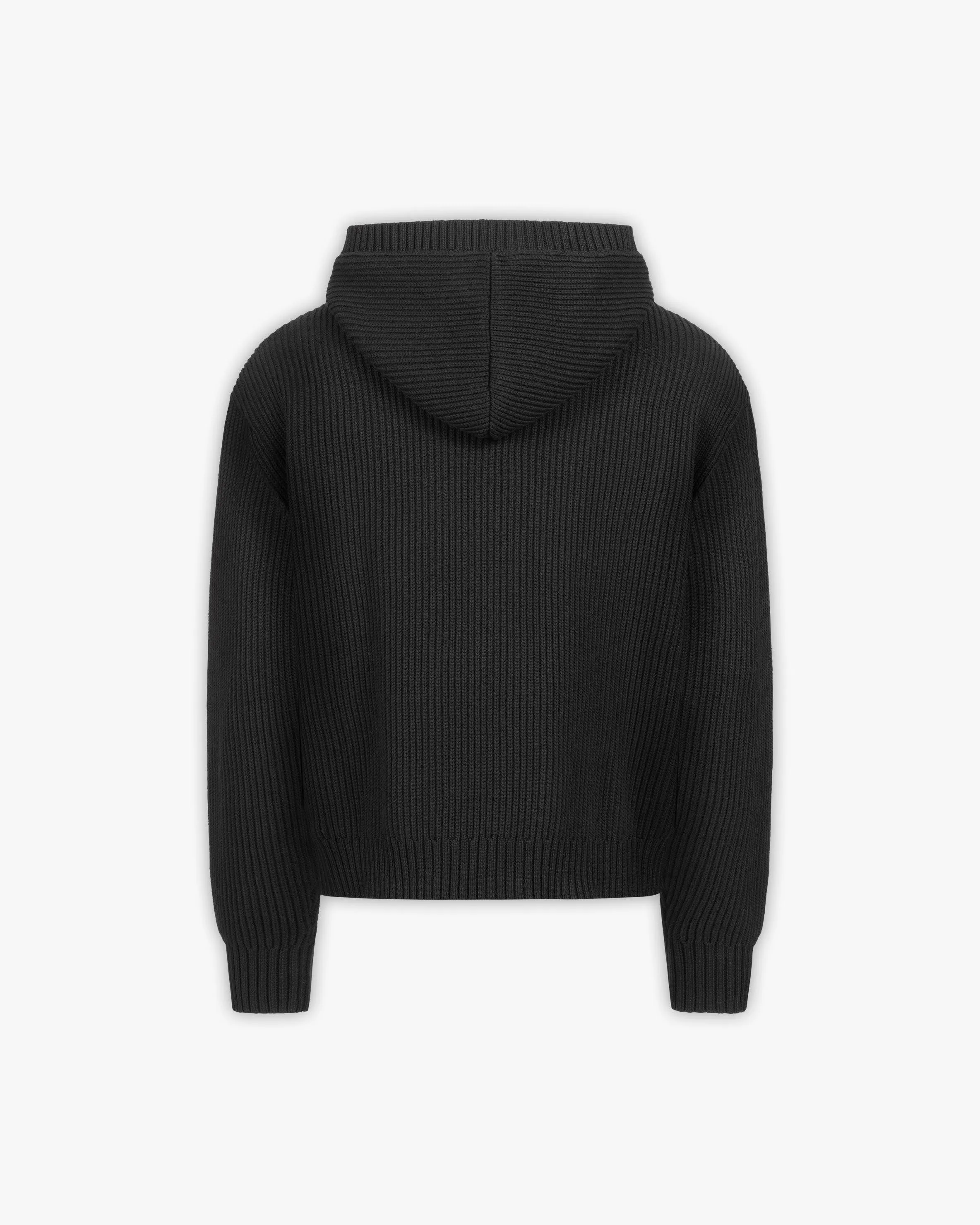 V-LOGO KNIT ZIP HOODIE BLACK sold by vicinity product image thumbnail 3