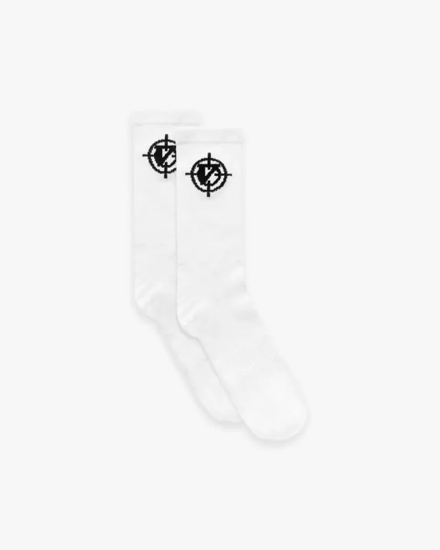 V-LOGO SOCKS DOUBLE PACK WHITE sold by vicinity