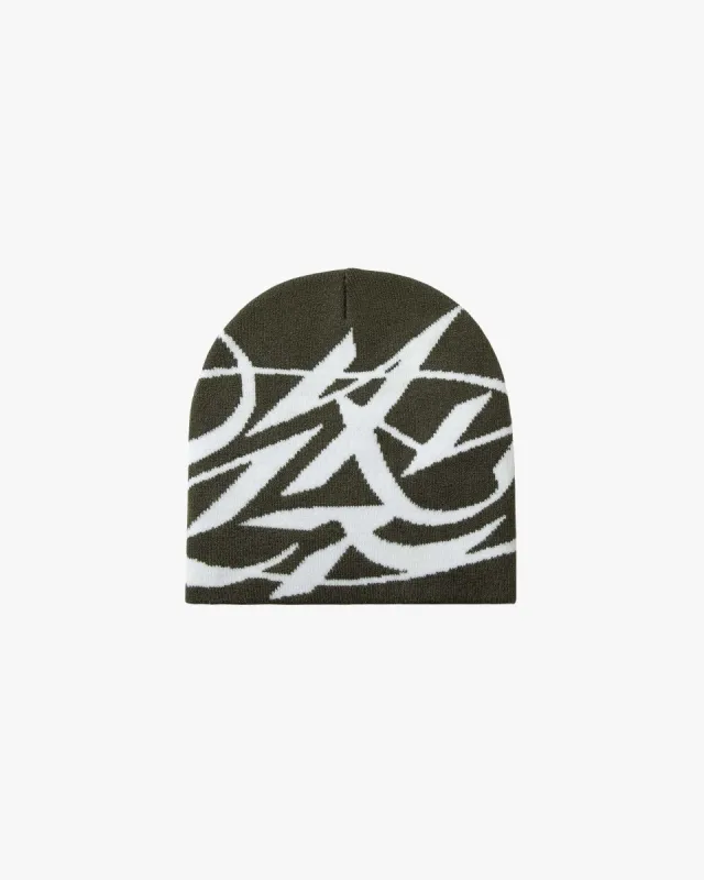 SCRIPT LOGO BEANIE - GREEN sold by vicinity
