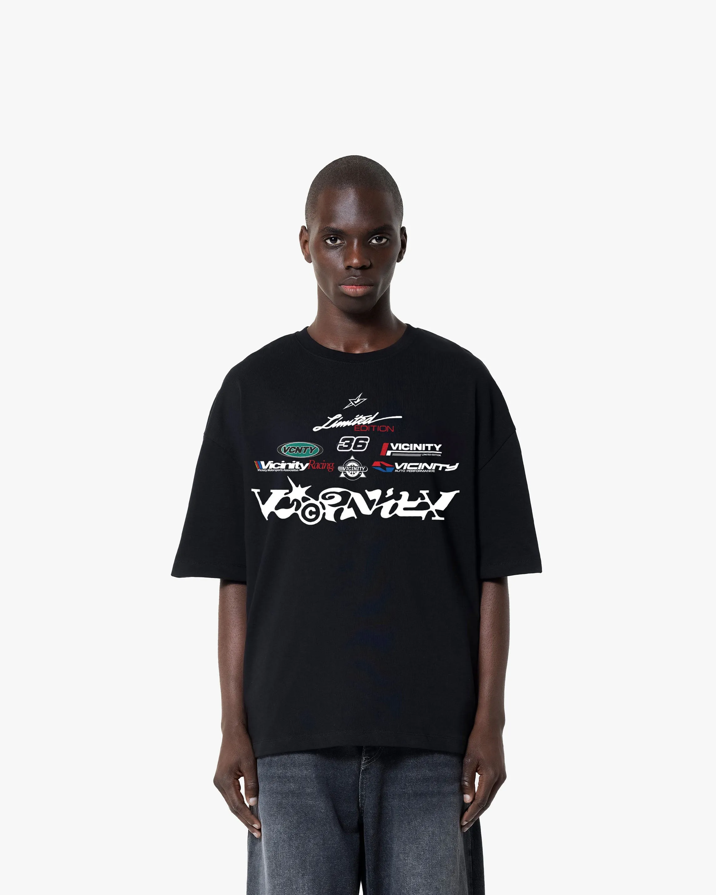 RACING LOGOS TEE BLACK sold by vicinity product image thumbnail 2
