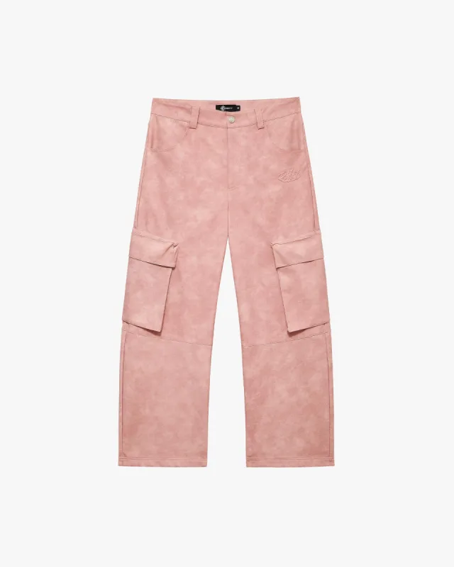 SCRIPT LOGO LEATHER PANTS VINTAGE PINK sold by vicinity